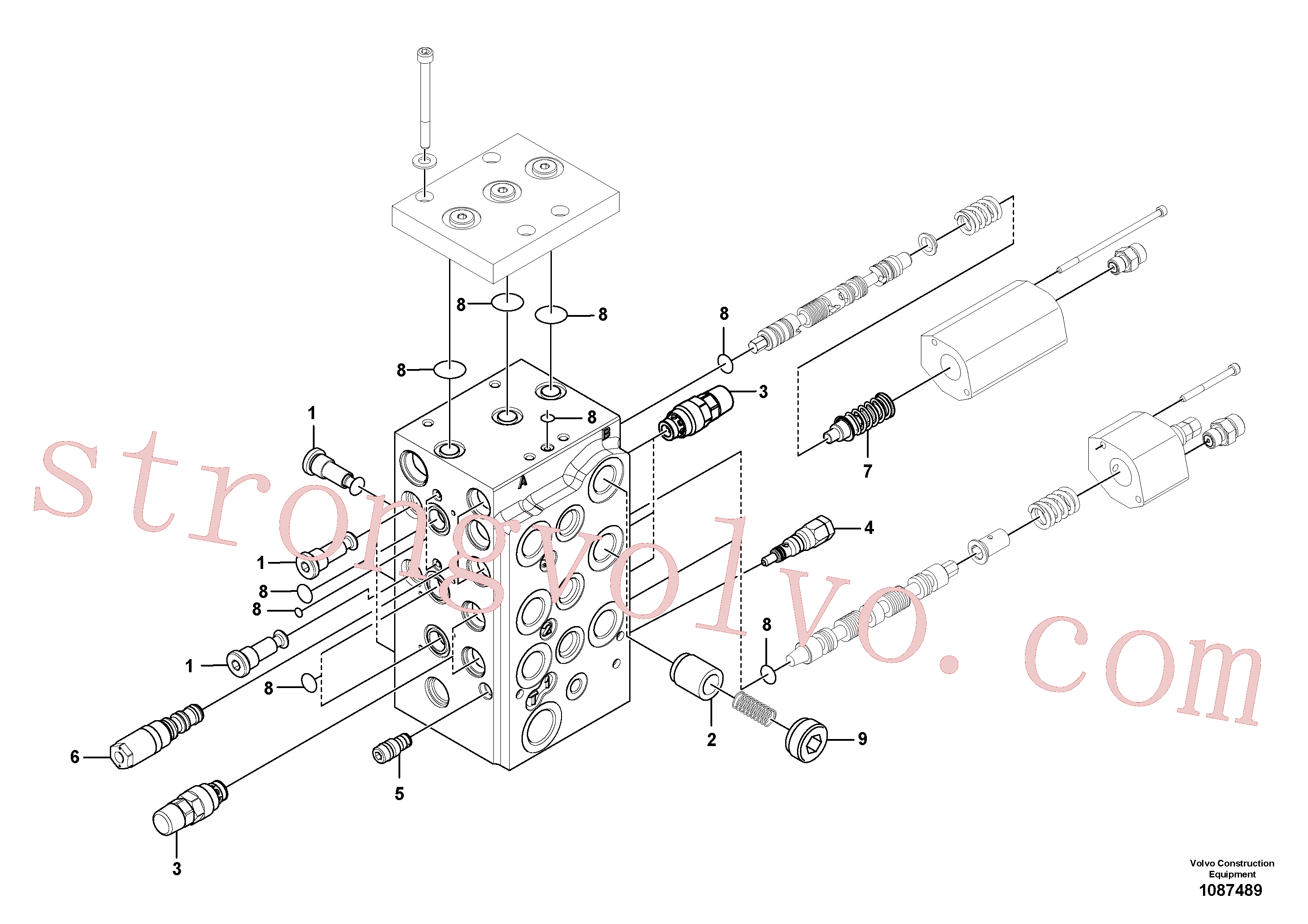 VOE17252615 Volvo Válvula de comando(1087489 Montagem)