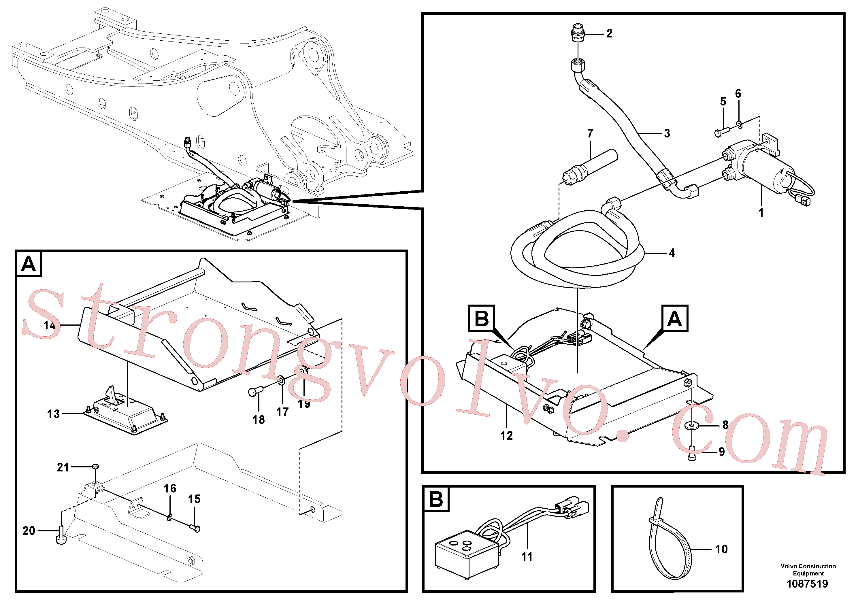 VOE994870 Volvo Bomba de enchimento do combustível com detalhes de montagem(1087519 Montagem)