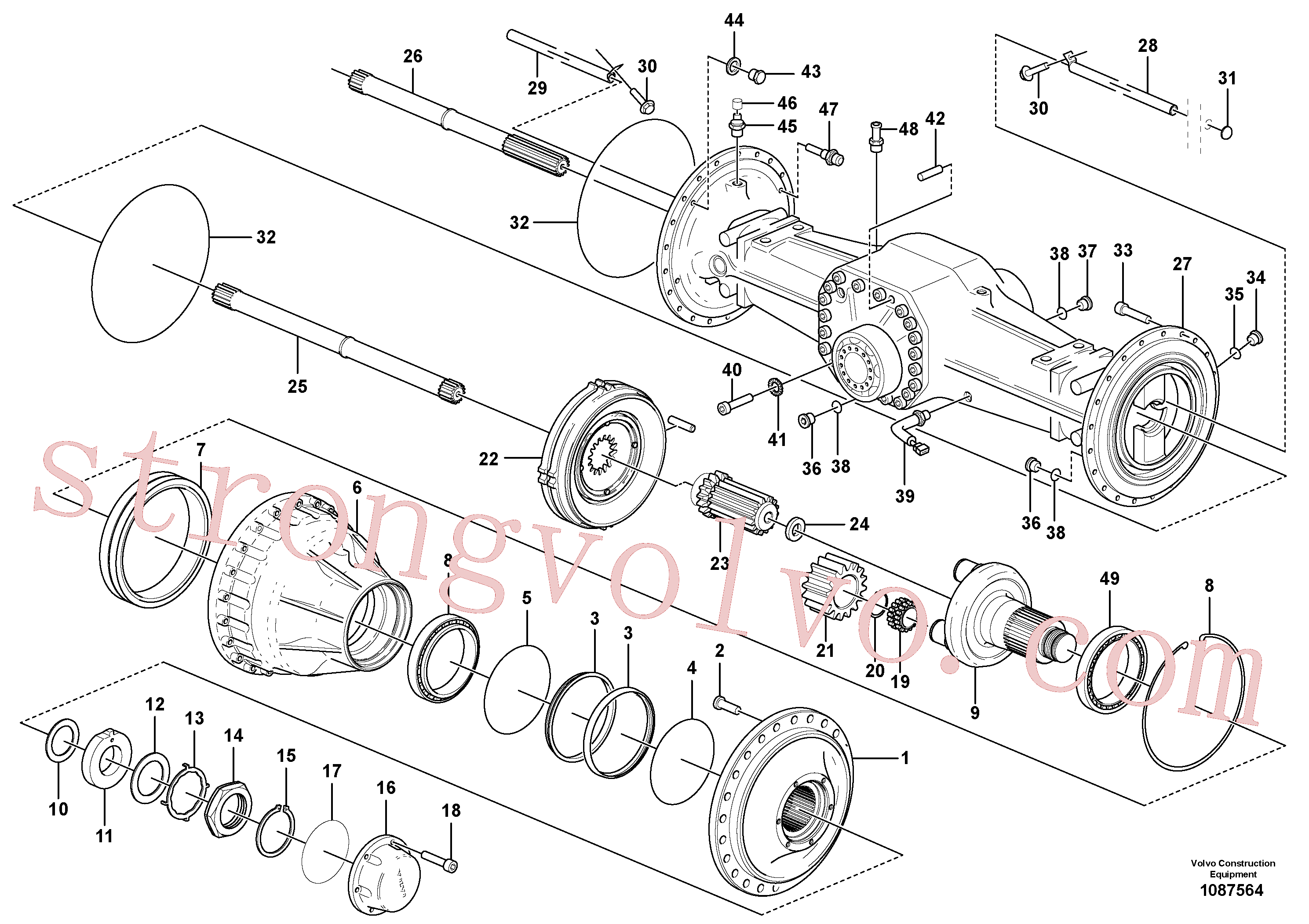 VOE6210233 Volvo Eixo planetário, traseiro(1087564 Montagem)