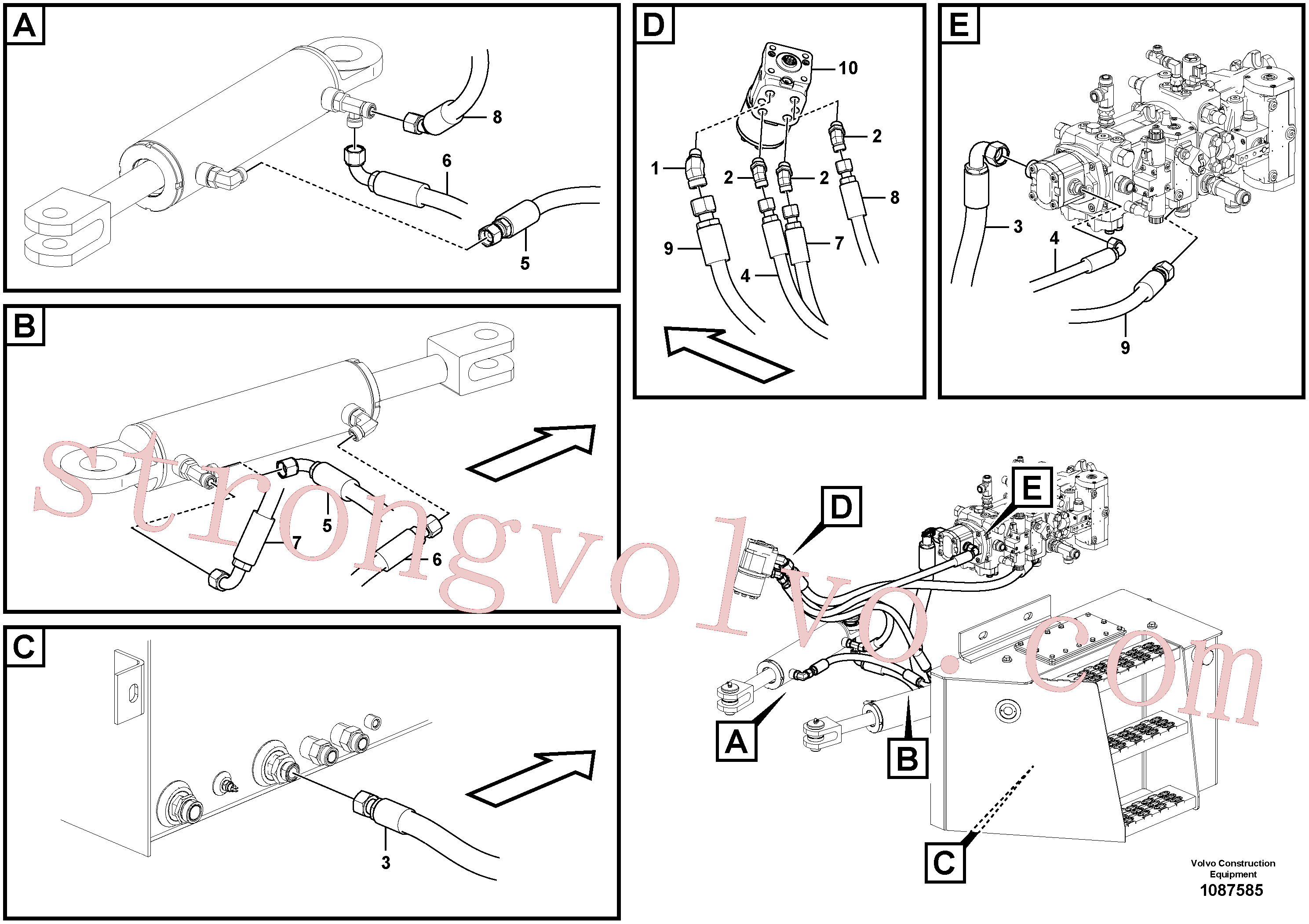 Atacado VOE15021184 Mangueira completa Volvo escavadeira