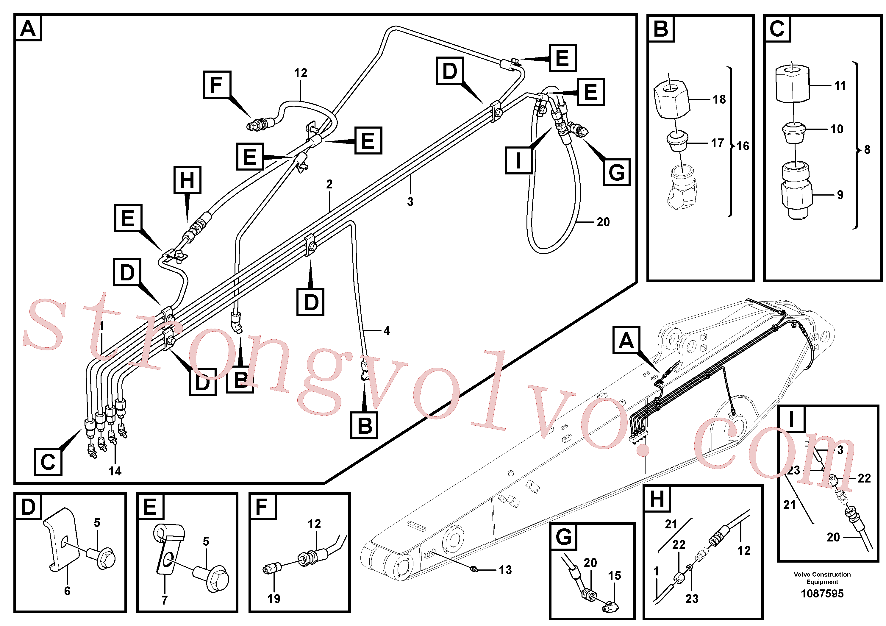 VOE14543246 Volvo Tubagem de massa(1087595 Montagem)