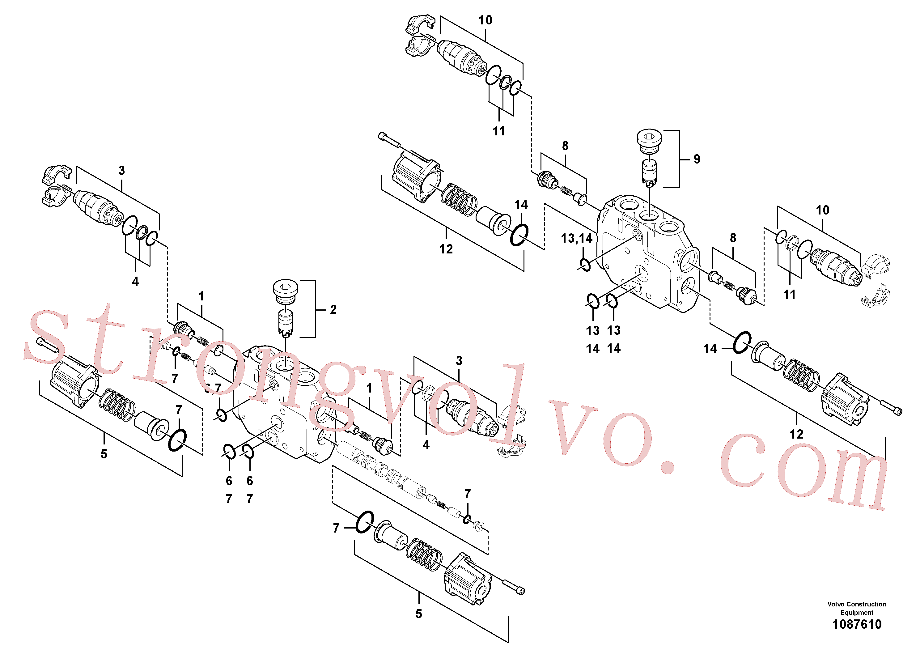 Volvo Acessórios para escavadeira VOE17473214 Corpo da valvula Acessórios