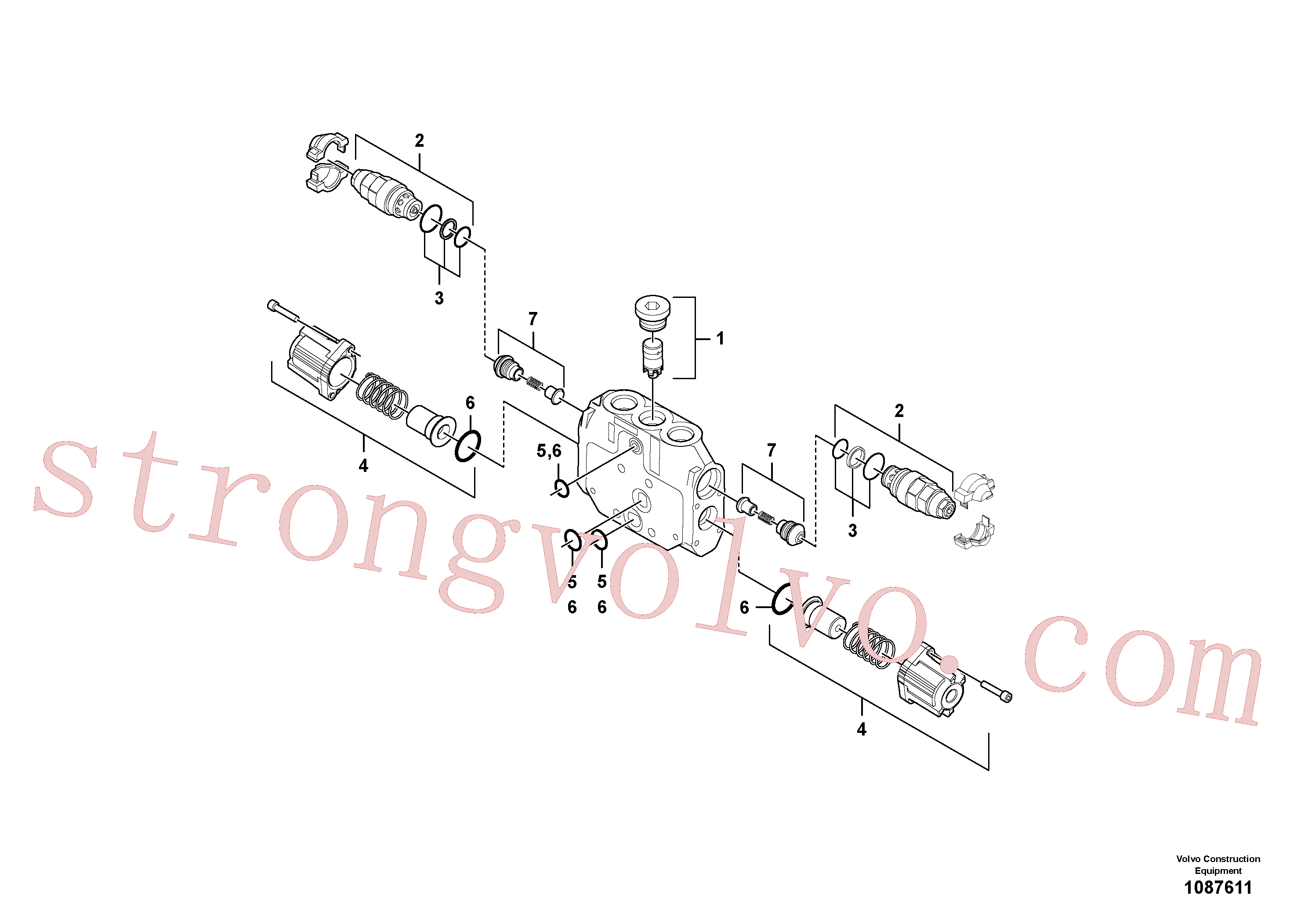 VOE17471400 Volvo Secção da válvula(1087611 Montagem)