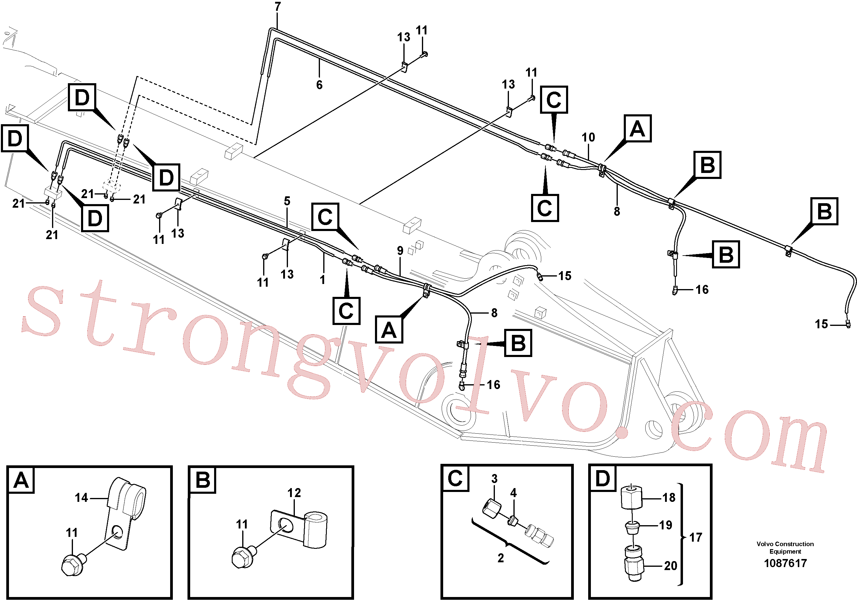 VOE14880689 Volvo Tubagem de massa(1087617 Montagem)