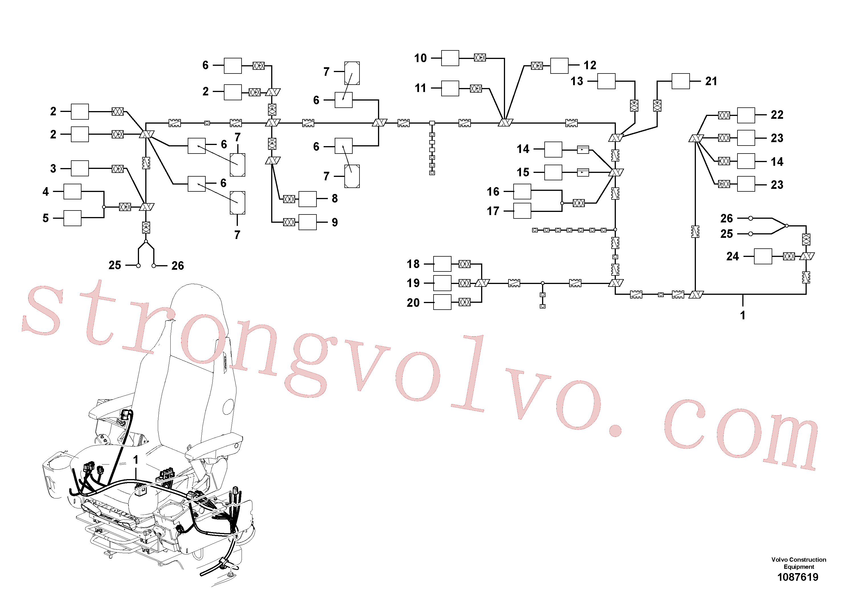 VOE14612652 Volvo Cablagem, painel de instrumentos(1087619 Montagem)