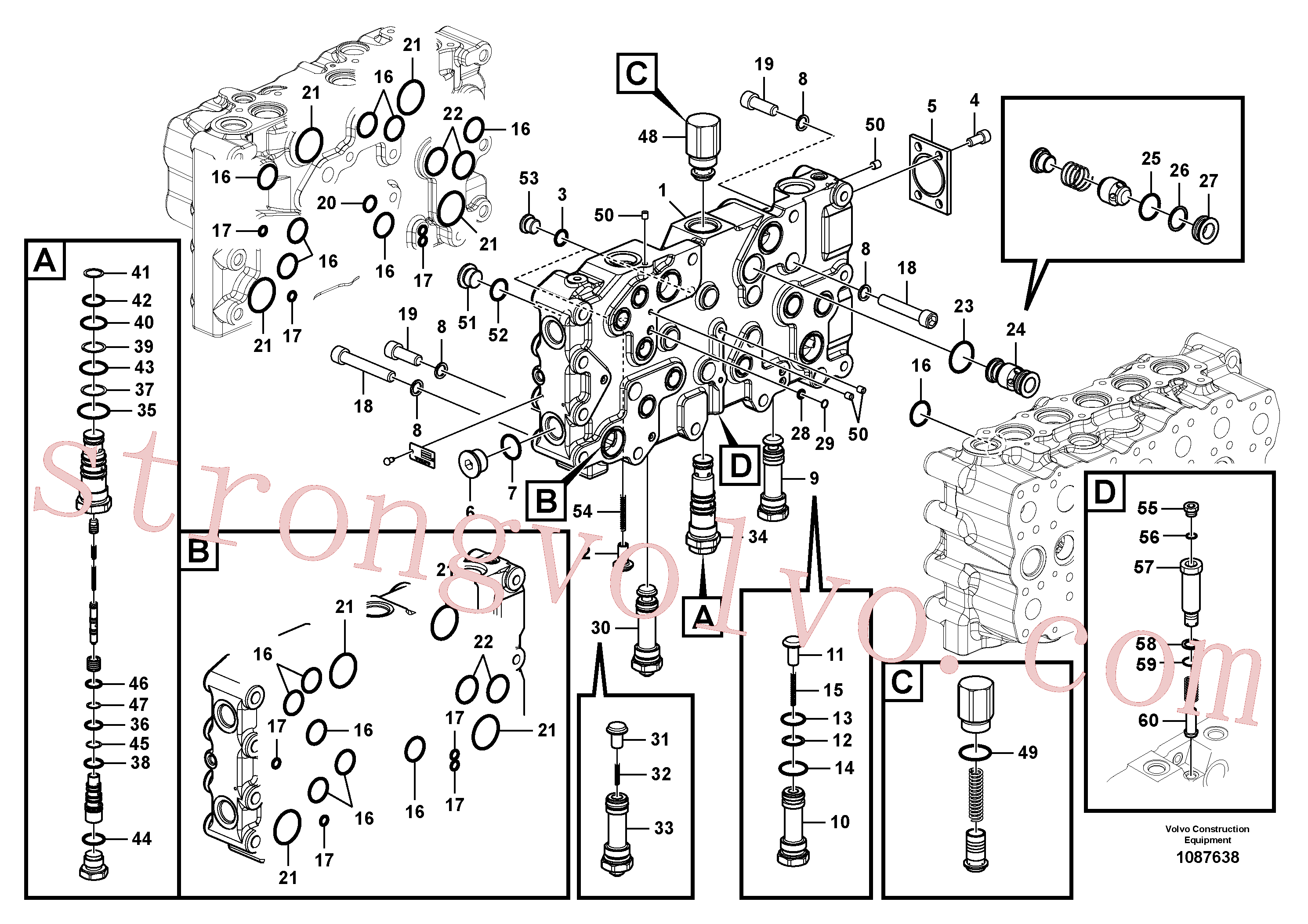VOE14535359 Volvo Válvula mestra de comando(1087638 Montagem)
