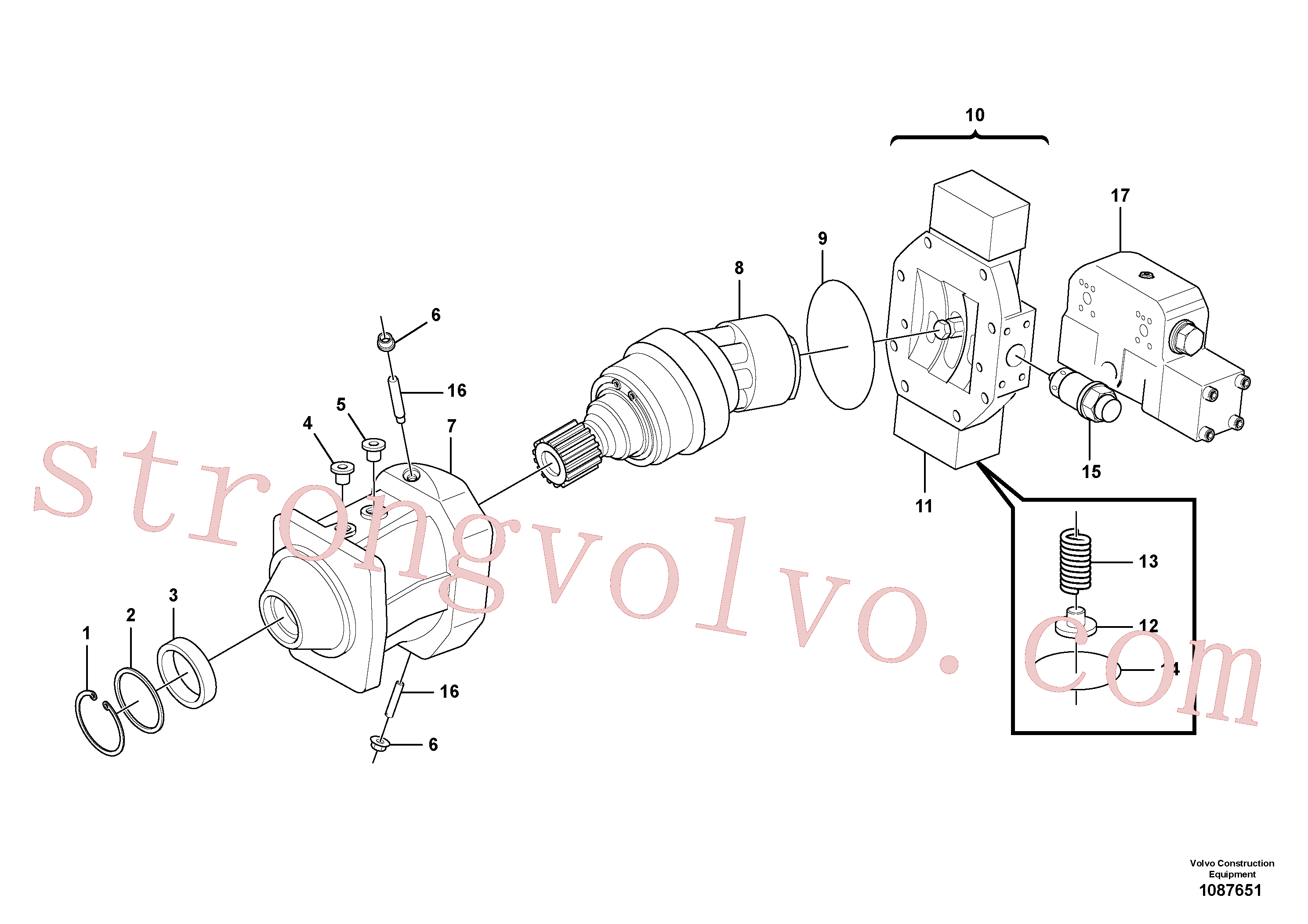 SA8230-29300 Volvo Motor de deslocação(1087651 Montagem)