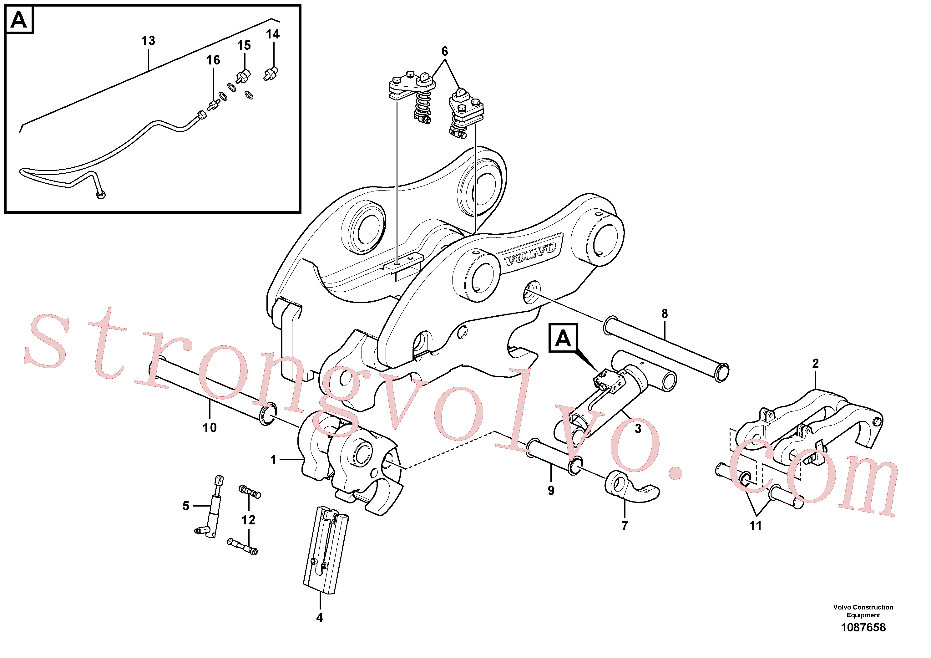 VOE14711157 Volvo Suporte de acoplamento, QuickFit(1087658 Montagem)