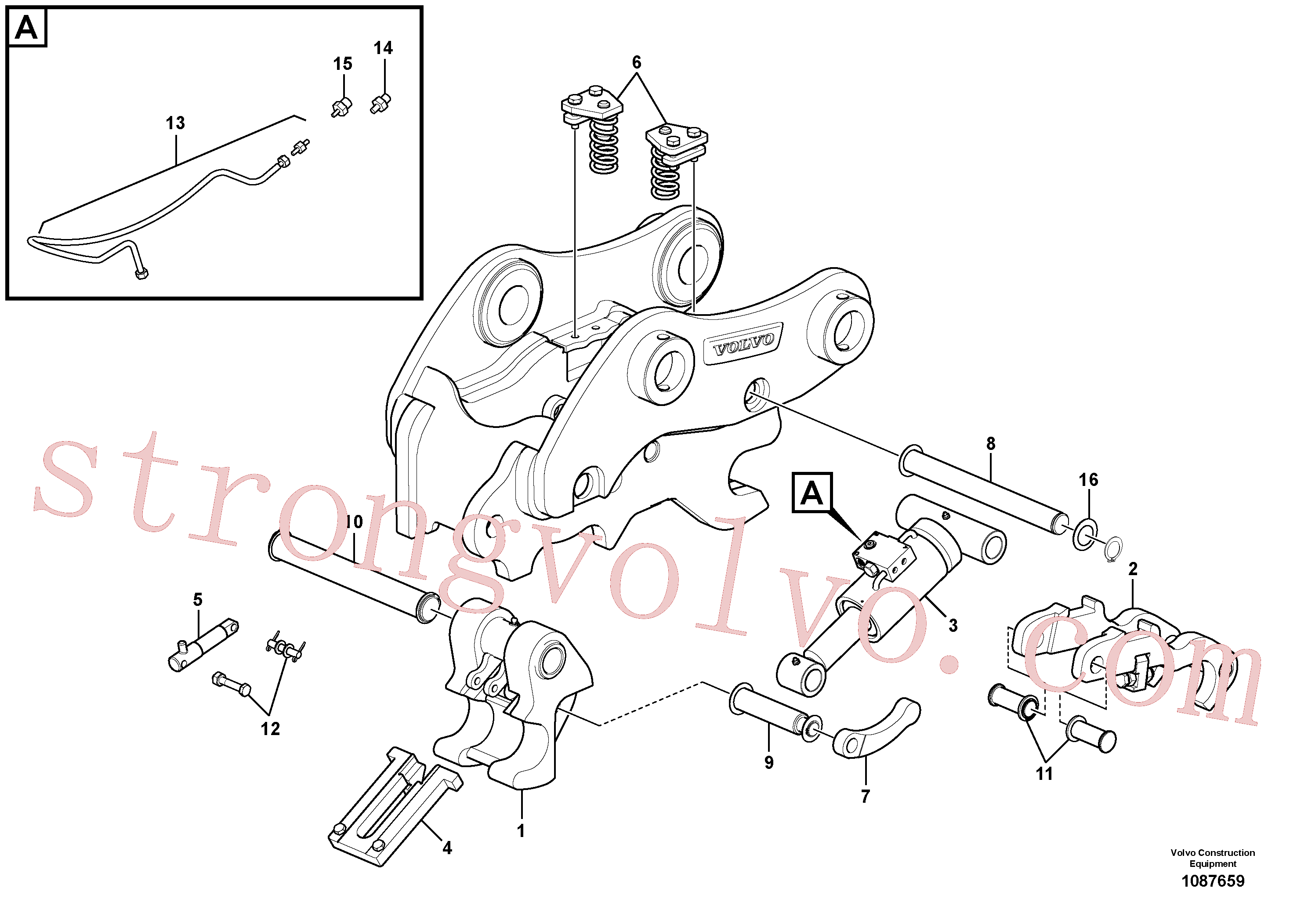 VOE14716905 Volvo Suporte de acoplamento, QuickFit(1087659 Montagem)
