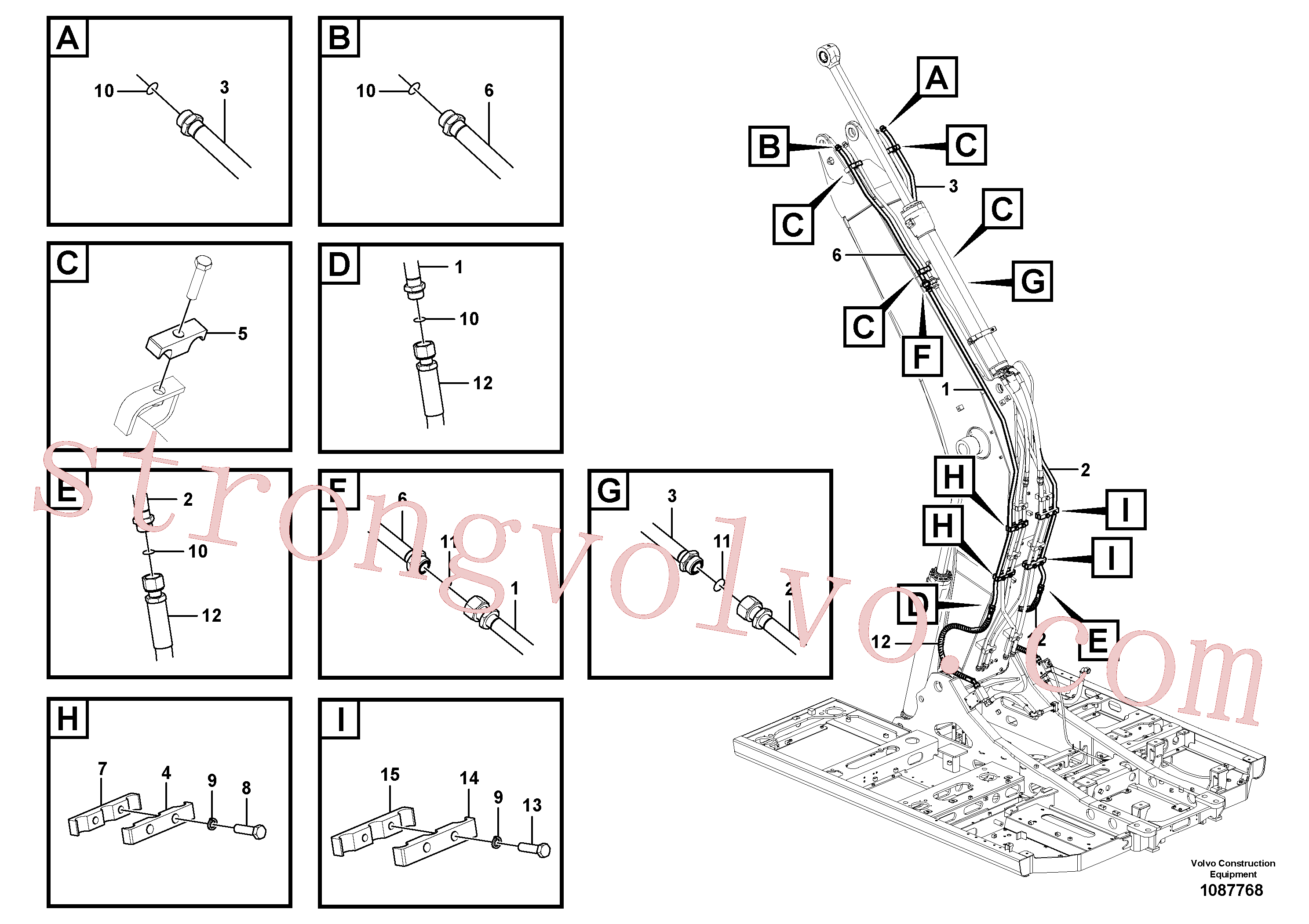 VOE14677871 Volvo Hidráulica de serviço, martelo e cortador para lança(1087768 Montagem)