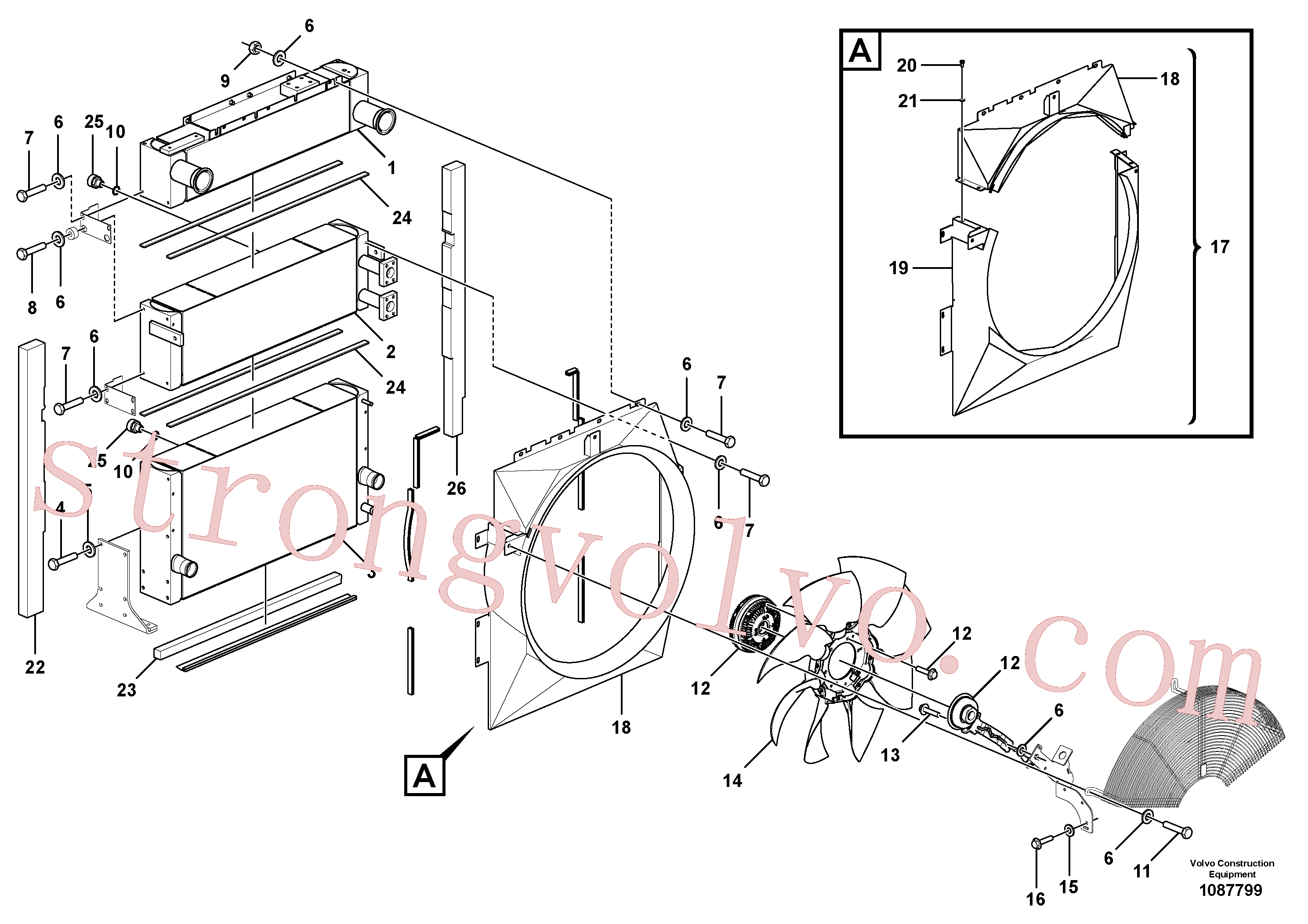 VOE997407 Volvo Radiador(1087799 Montagem)