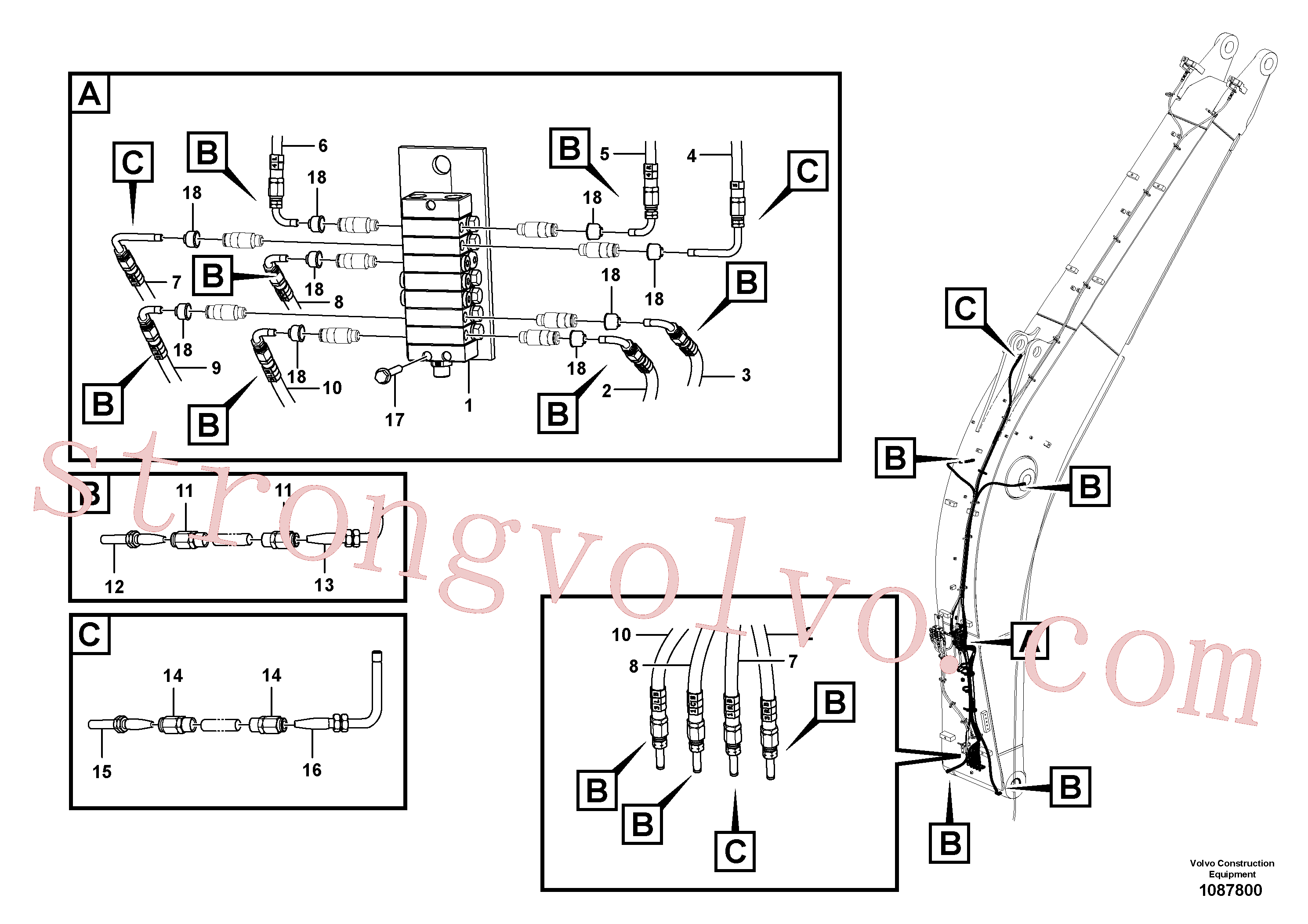 VOE14576972 Volvo Conjunto distribuidor, lança(1087800 Montagem)