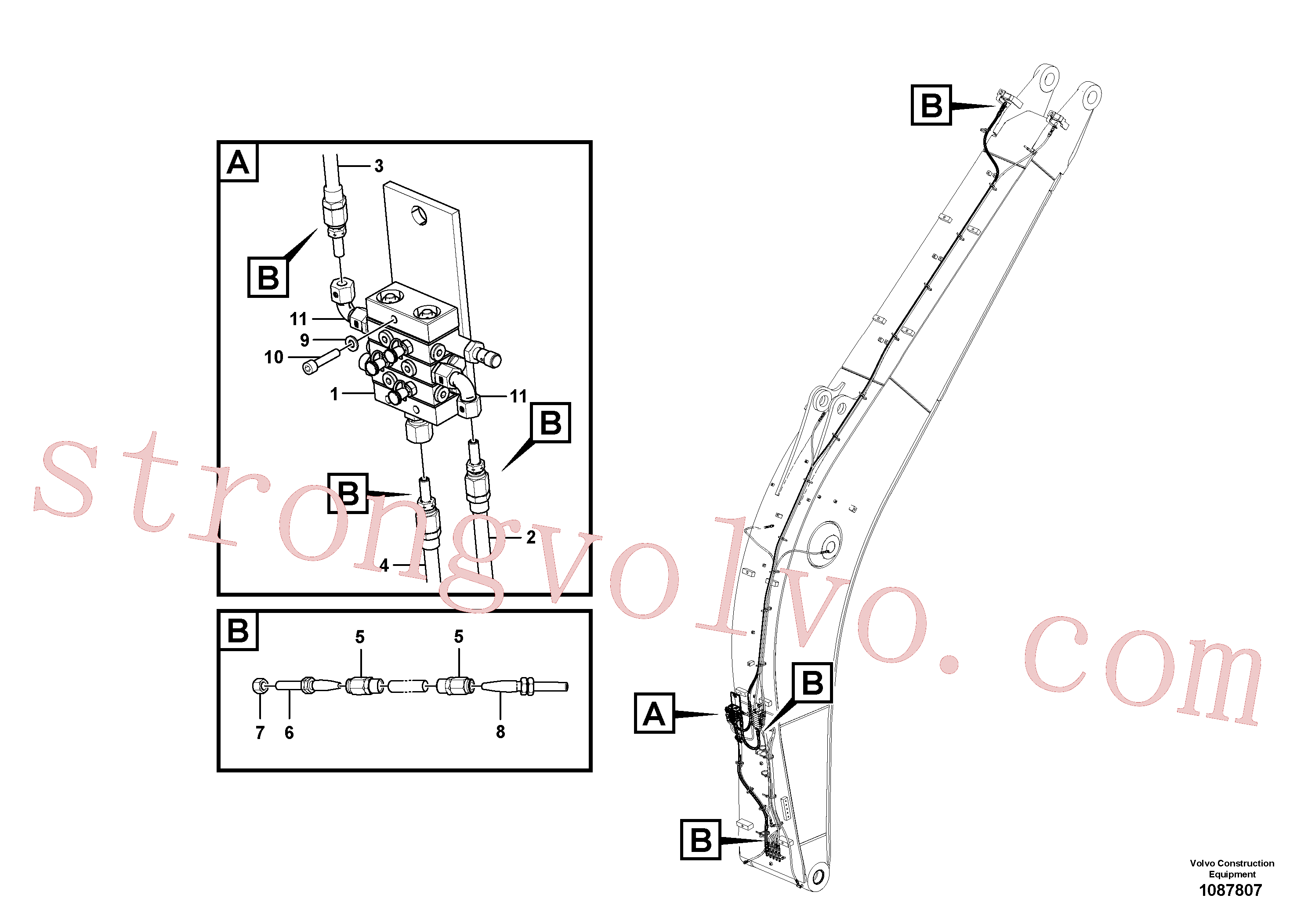 China Made VOE14596745 Adaptador Volvo Acessórios para escavadeira