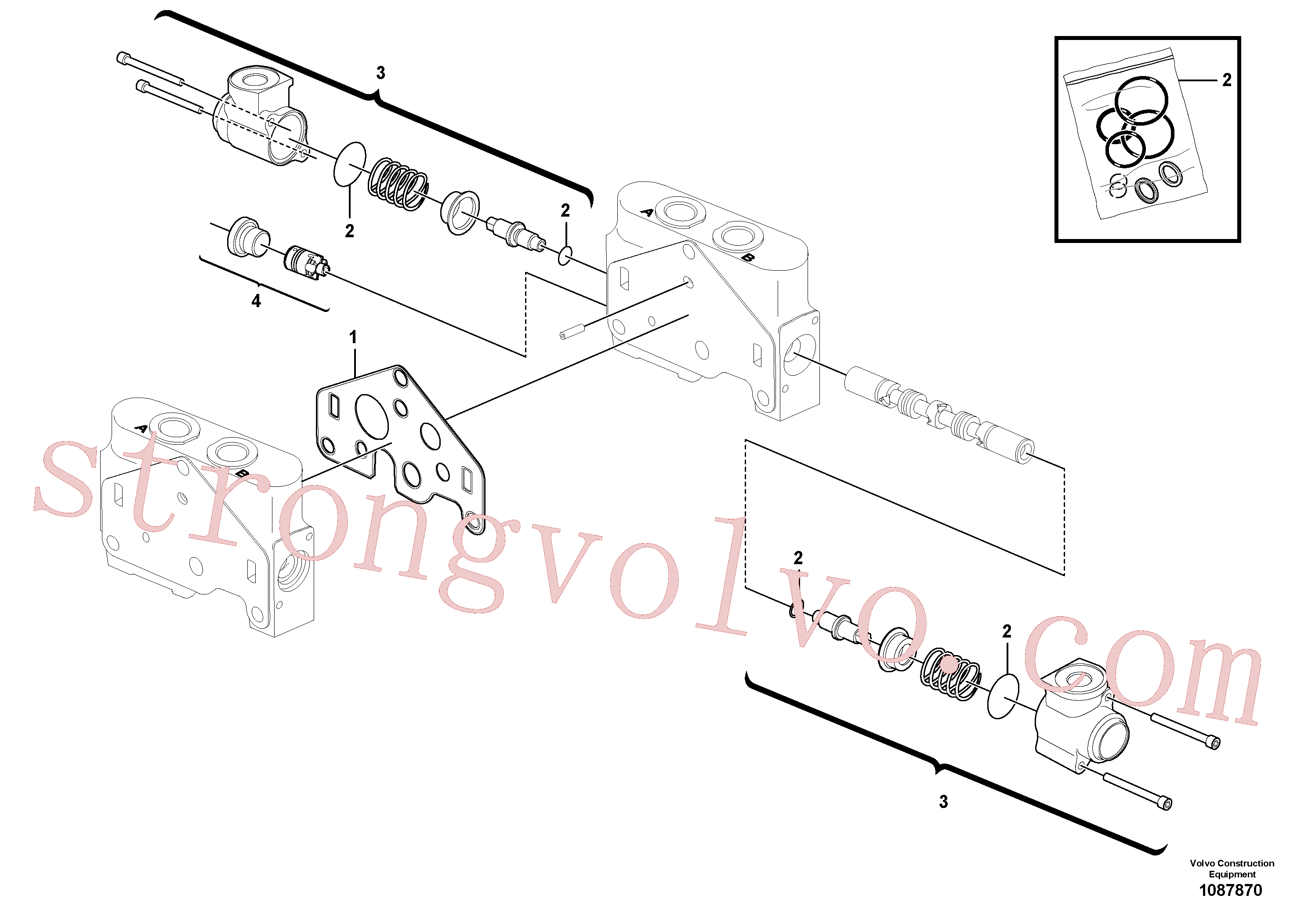 VOE11710921 Volvo Secção da válvula(1087870 Montagem)