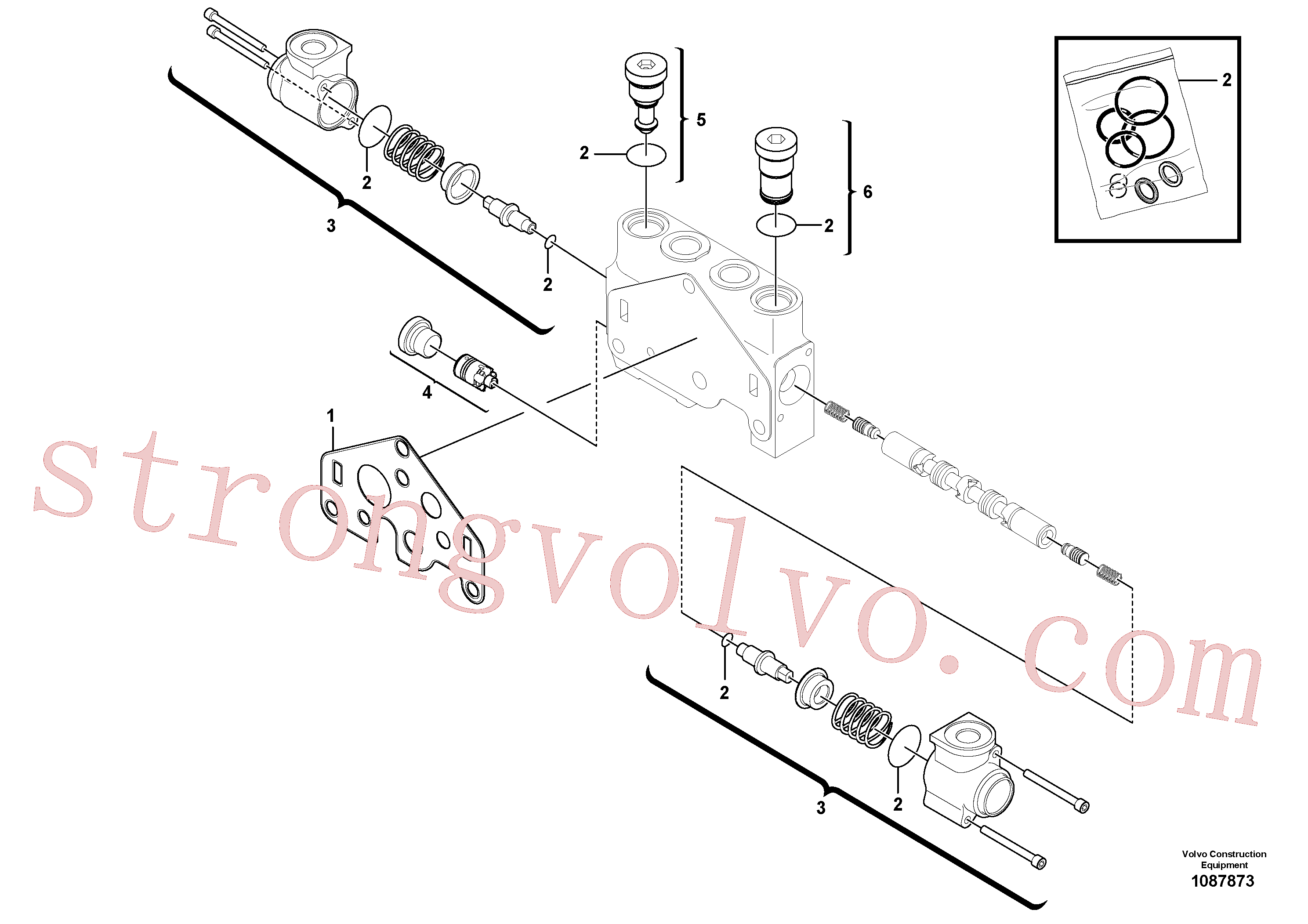VOE11710921 Volvo Secção da válvula(1087873 Montagem)