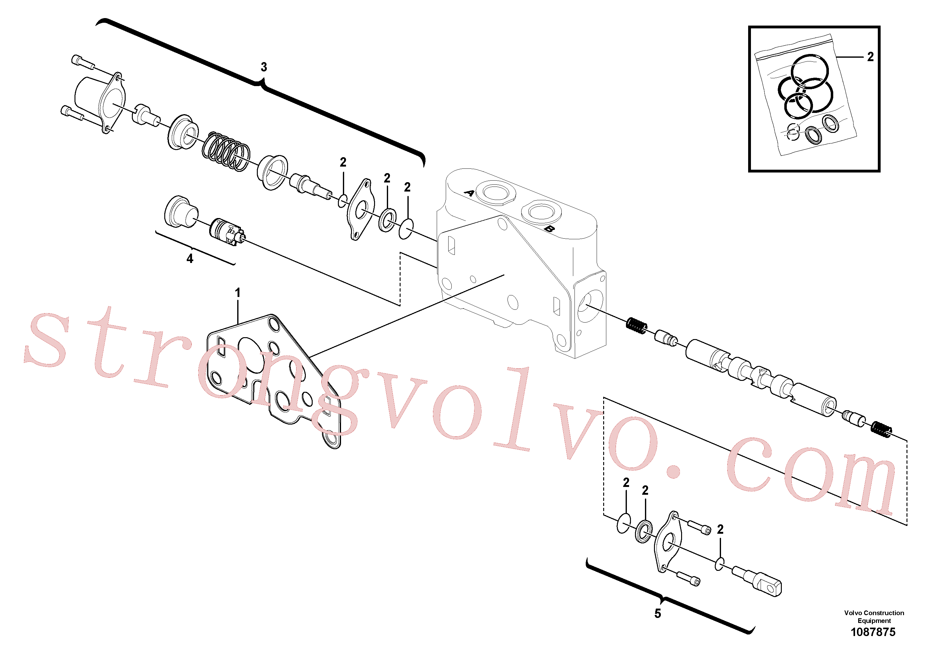 VOE11710921 Volvo Secção da válvula(1087875 Montagem)