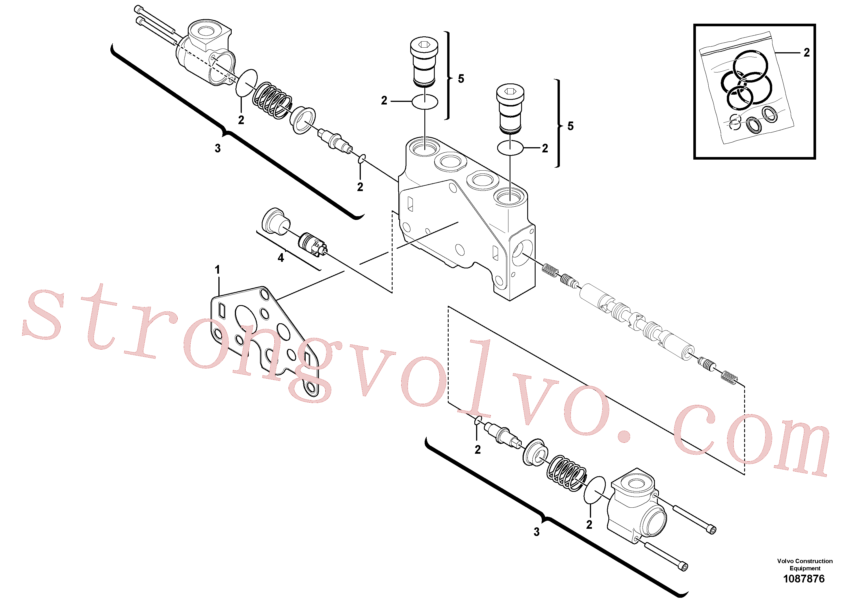VOE17491807 Volvo Secção da válvula(1087876 Montagem)