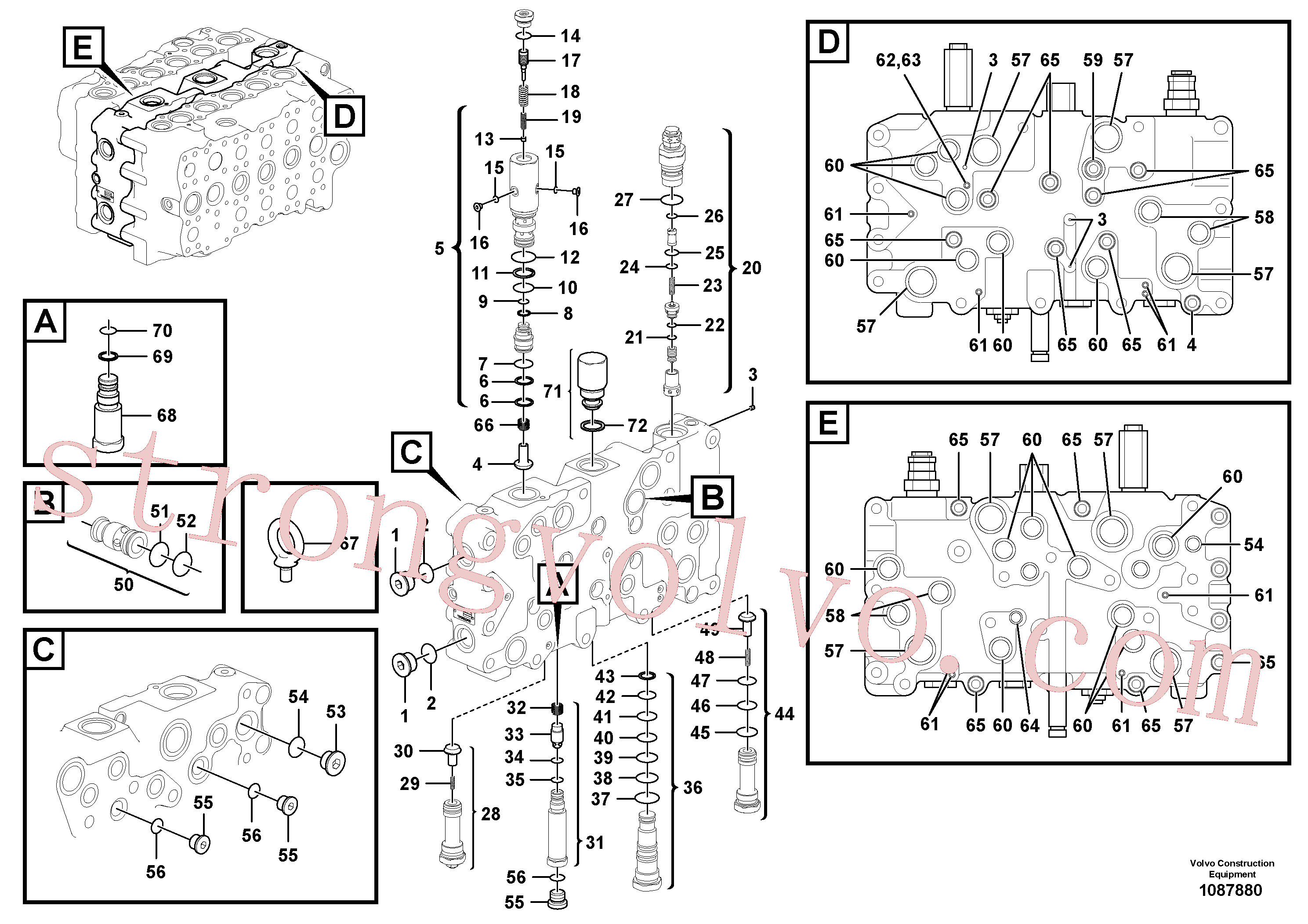 VOE14609644 Volvo Válvula mestra de comando(1087880 Montagem)