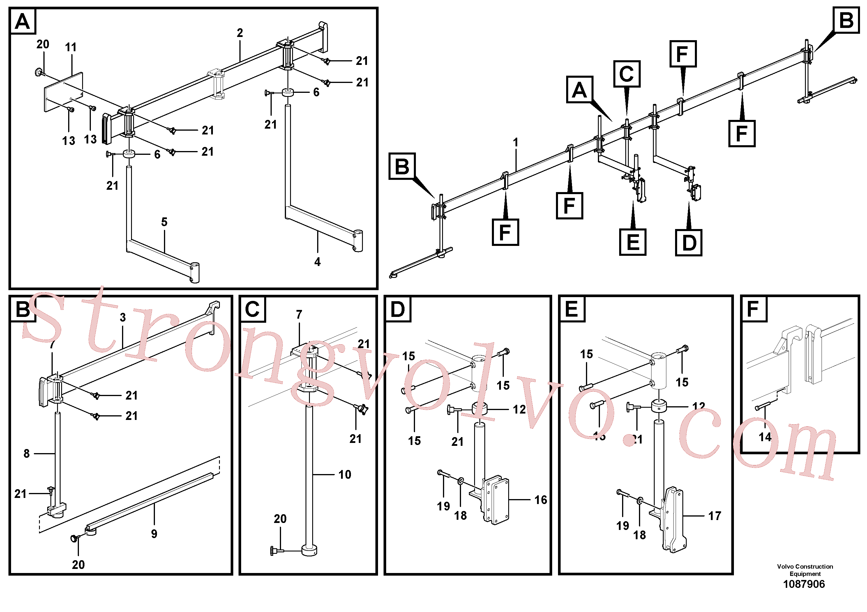 China Made VOE12794183 Suporte Volvo Acessórios para escavadeira
