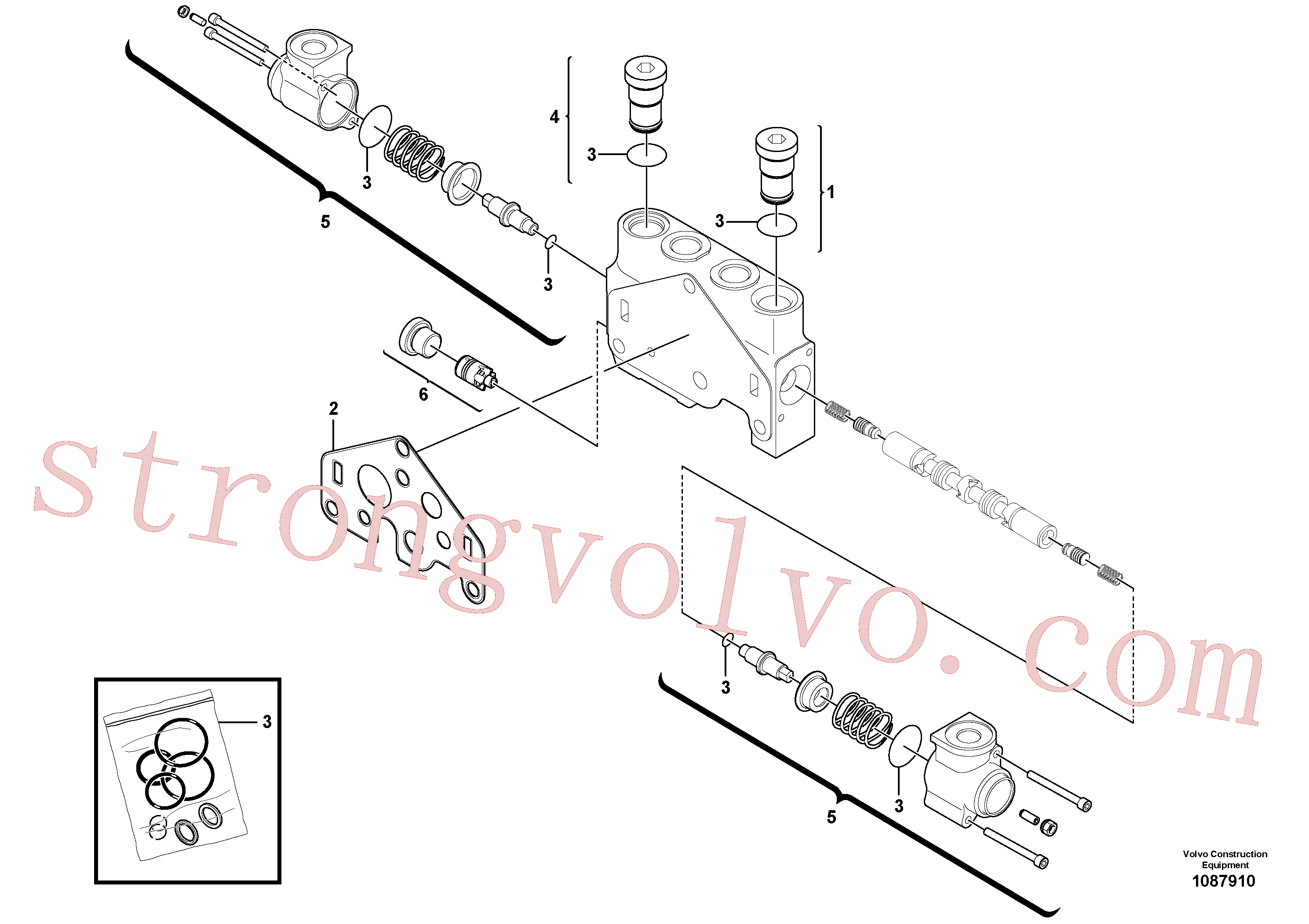 VOE17208272 Volvo Secção da válvula(1087910 Montagem)