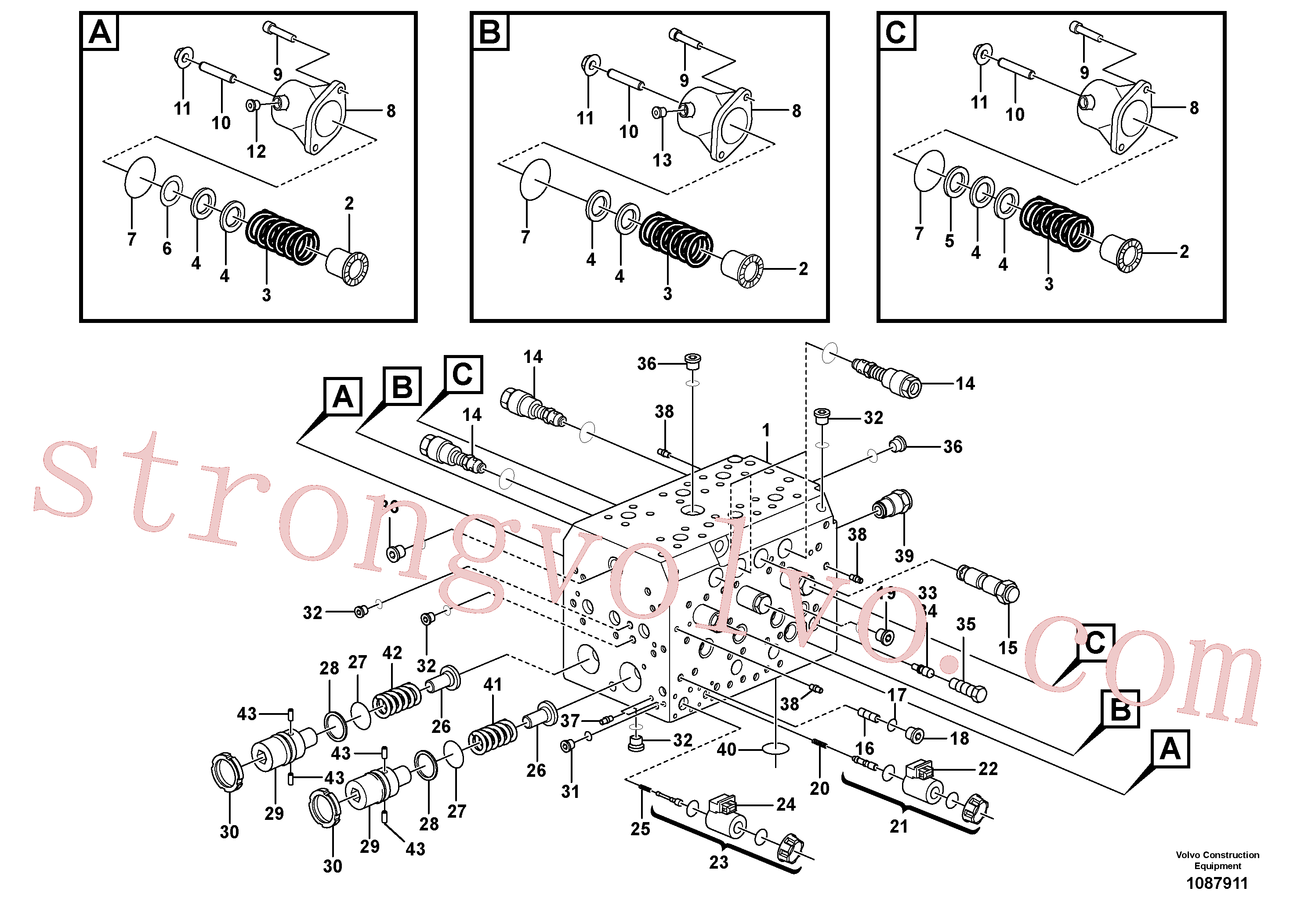 VOE11705614 Volvo Válvula(1087911 Montagem)