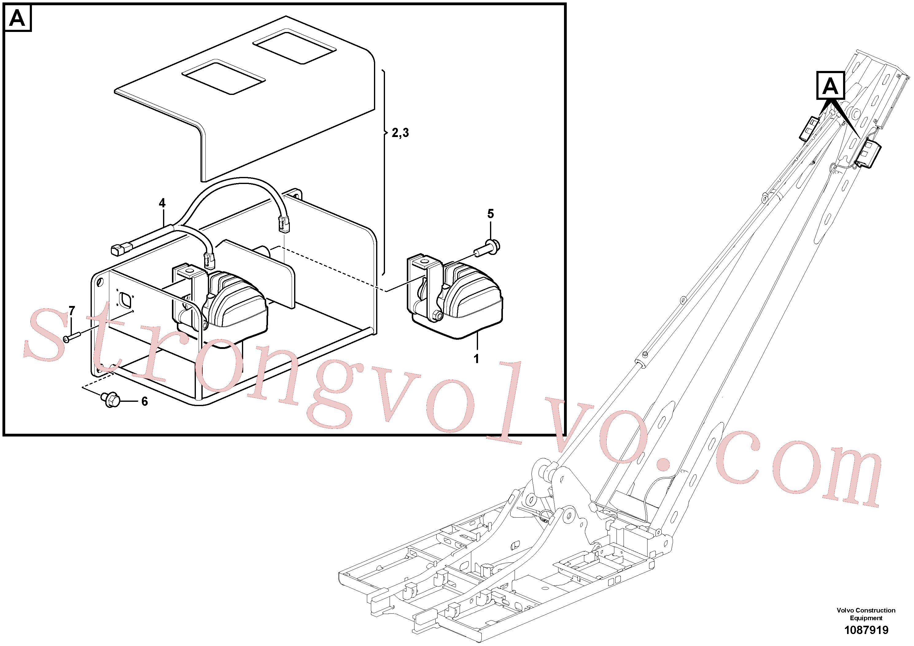 SA9021-10302 Volvo Luz de trabalho na lança(1087919 Montagem)