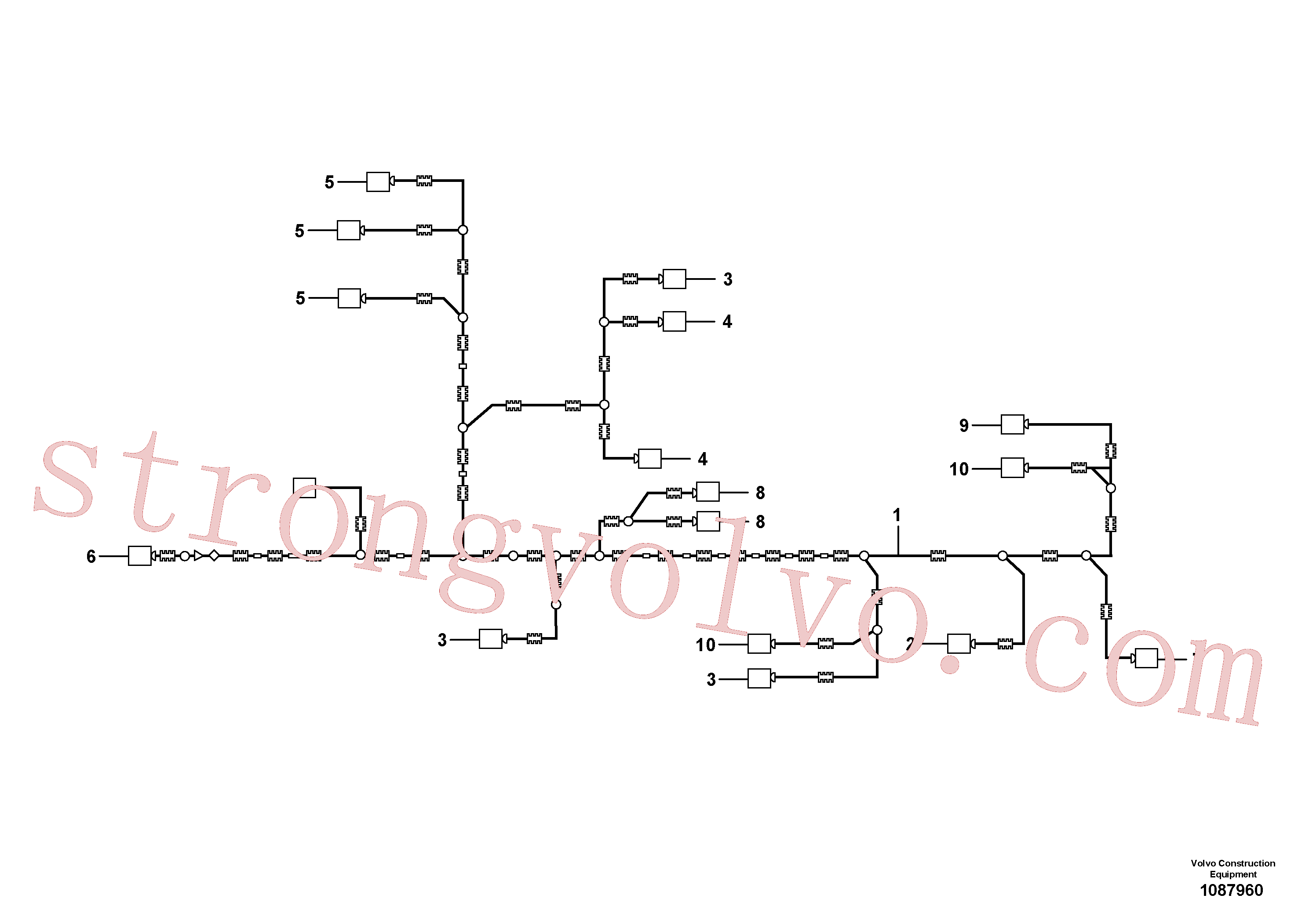 VOE995114 Volvo Cablagem, traseira(1087960 Montagem)