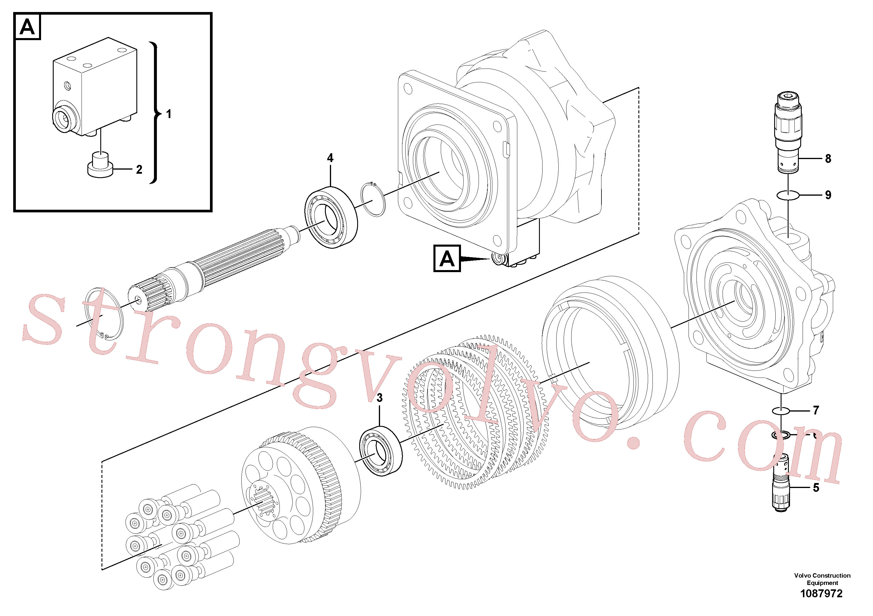 VOE14684123 Volvo Motor de rotação(1087972 Montagem)