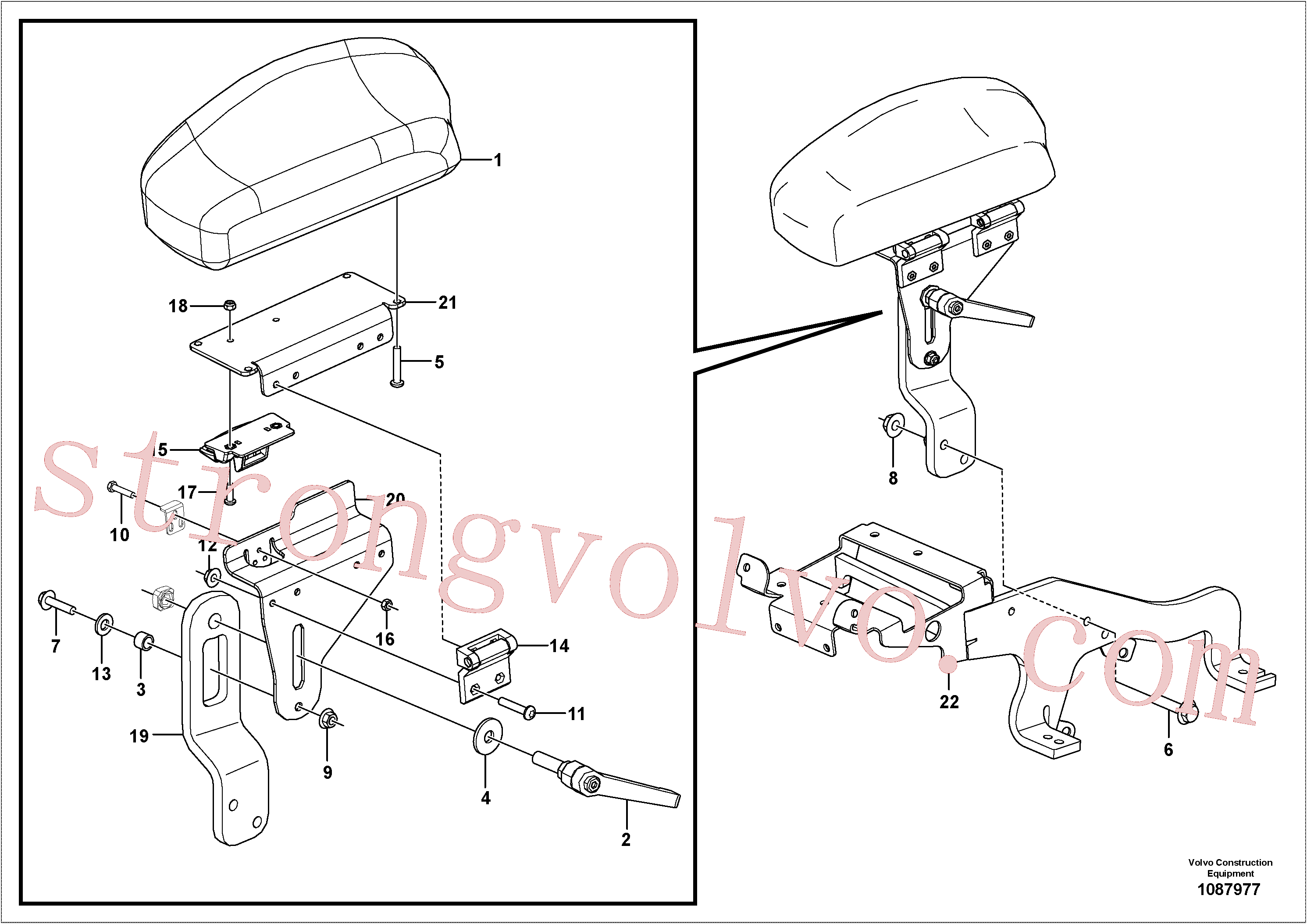 VOE959166 Volvo Descanso de braço(1087977 Montagem)