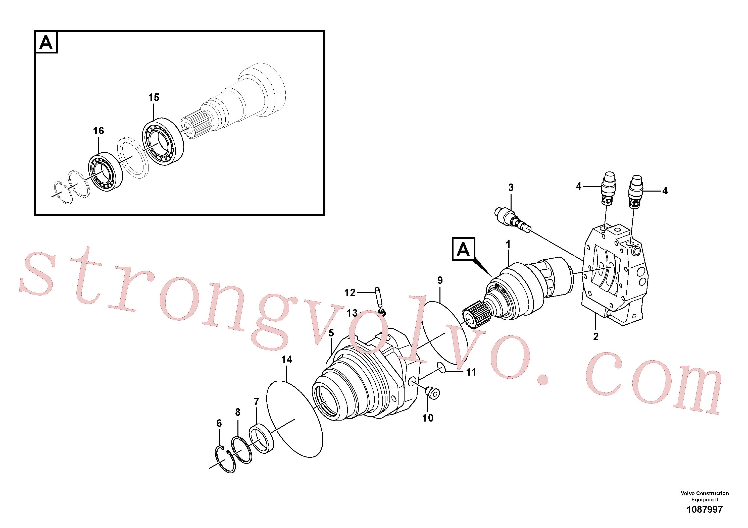 SA8230-34460 Volvo Motor de deslocação(1087997 Montagem)
