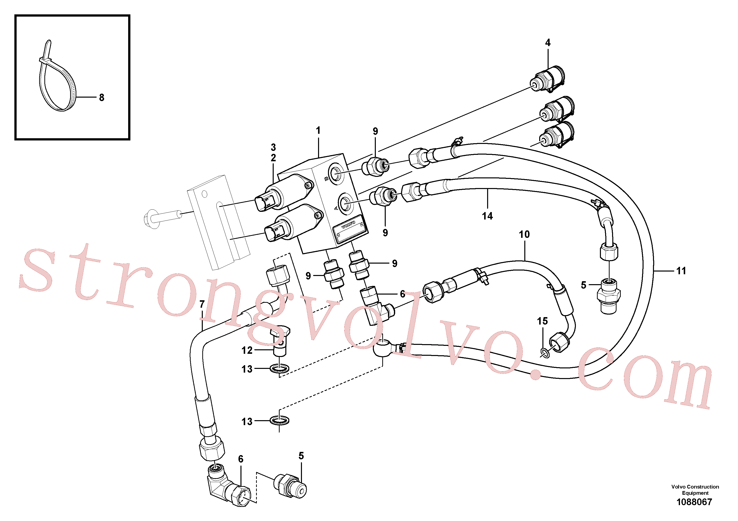 VOE15110376 Volvo Servo-sistema, controlo do reboque basculante(1088067 Montagem)