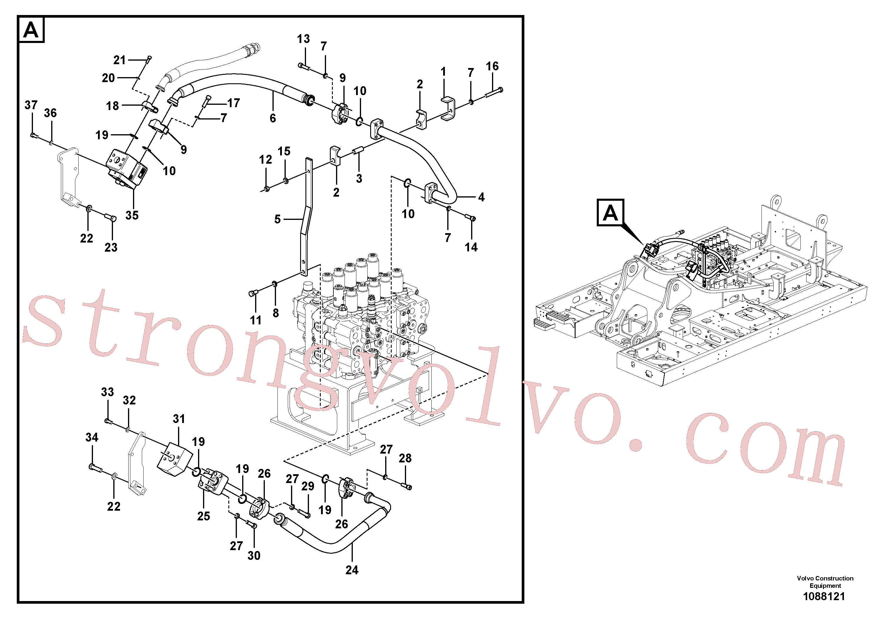 VOE14570847 Volvo Hidráulica de serviço, martelo e cortador para topo(1088121 Montagem)
