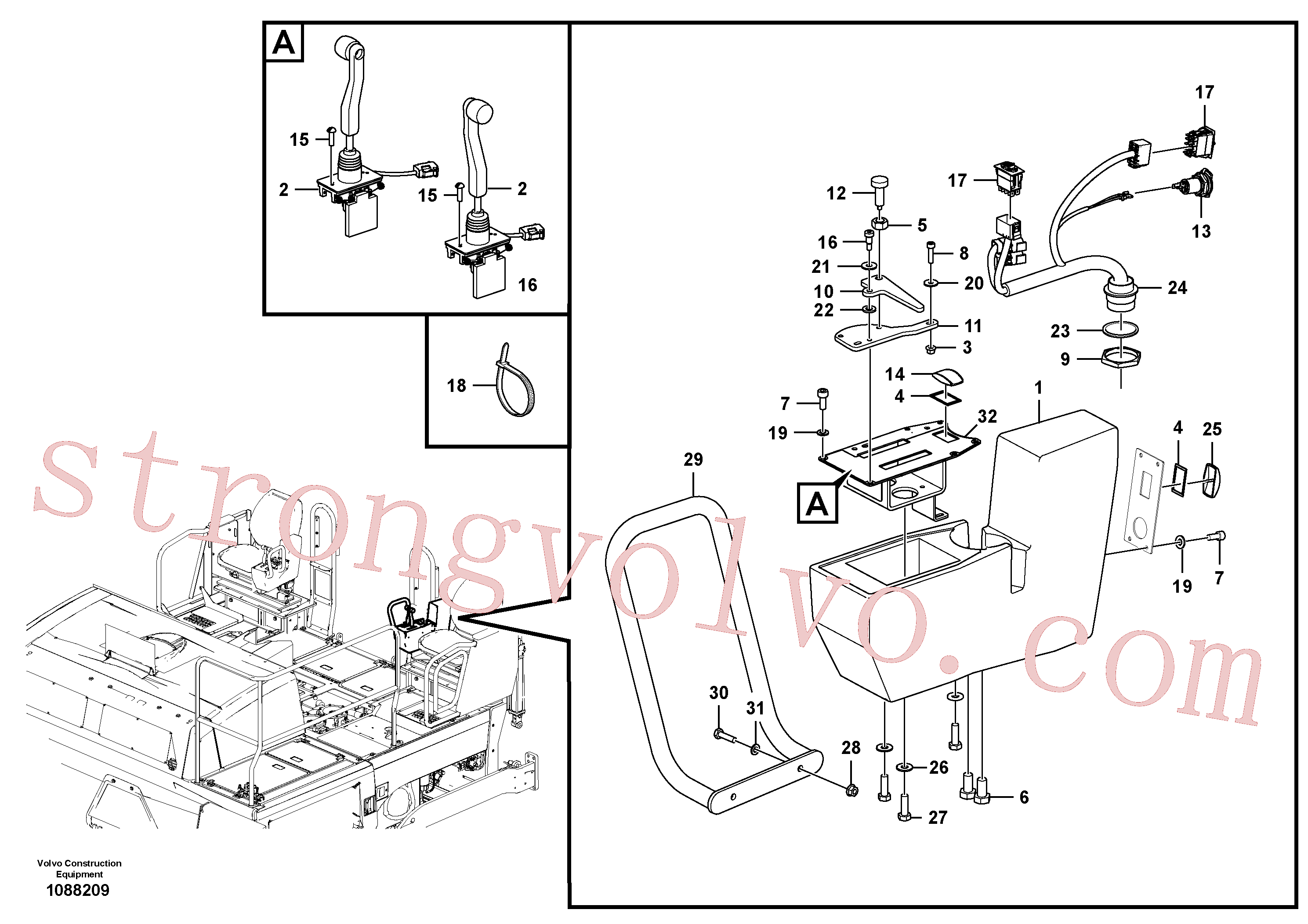 VOE17201740 Volvo Conjunto da consola de comando(1088209 Montagem)