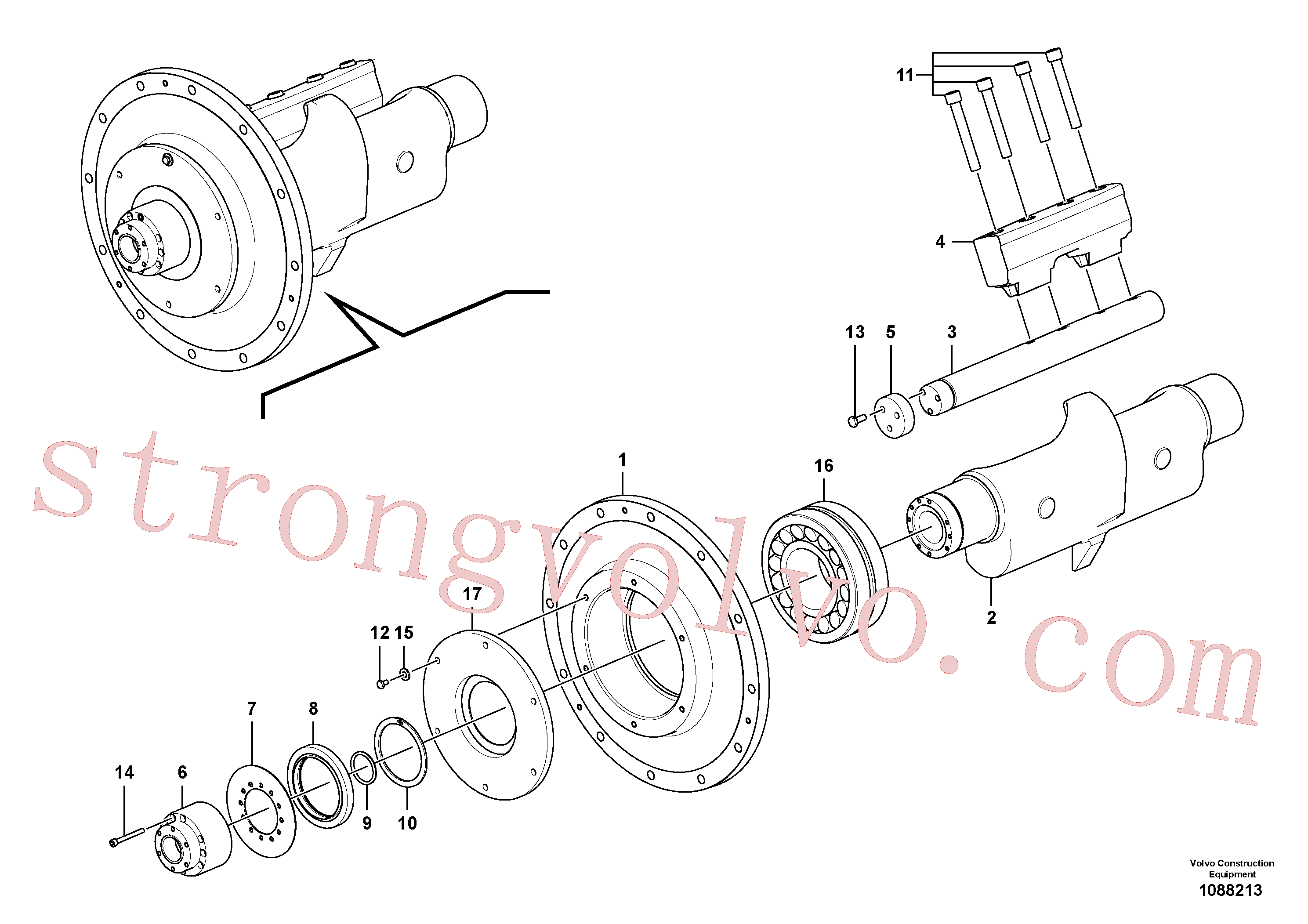 VOE973570 Volvo Conjunto de eixo excêntrico(1088213 Montagem)