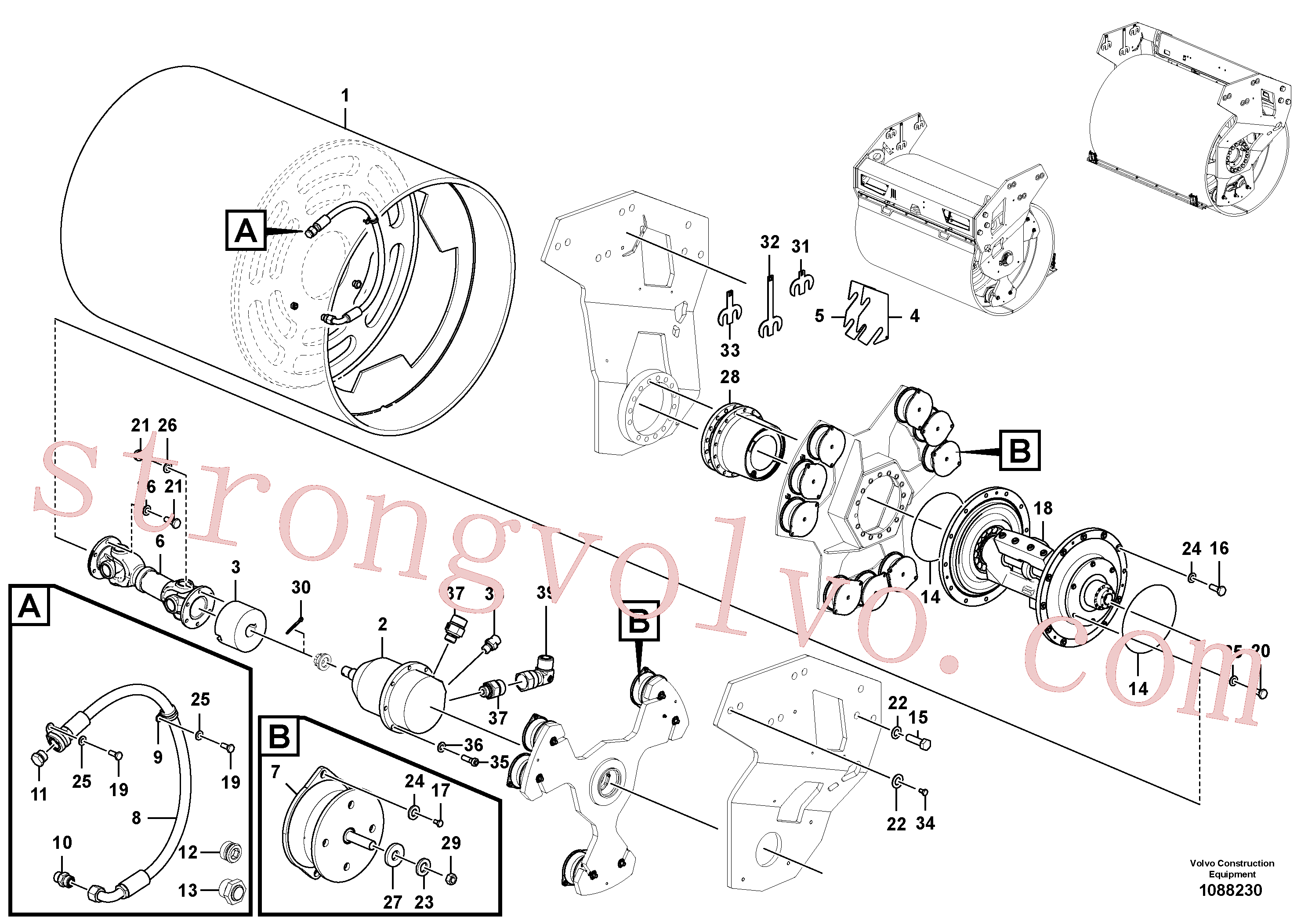 VOE938192 Volvo Conjunto do tambor(1088230 Montagem)