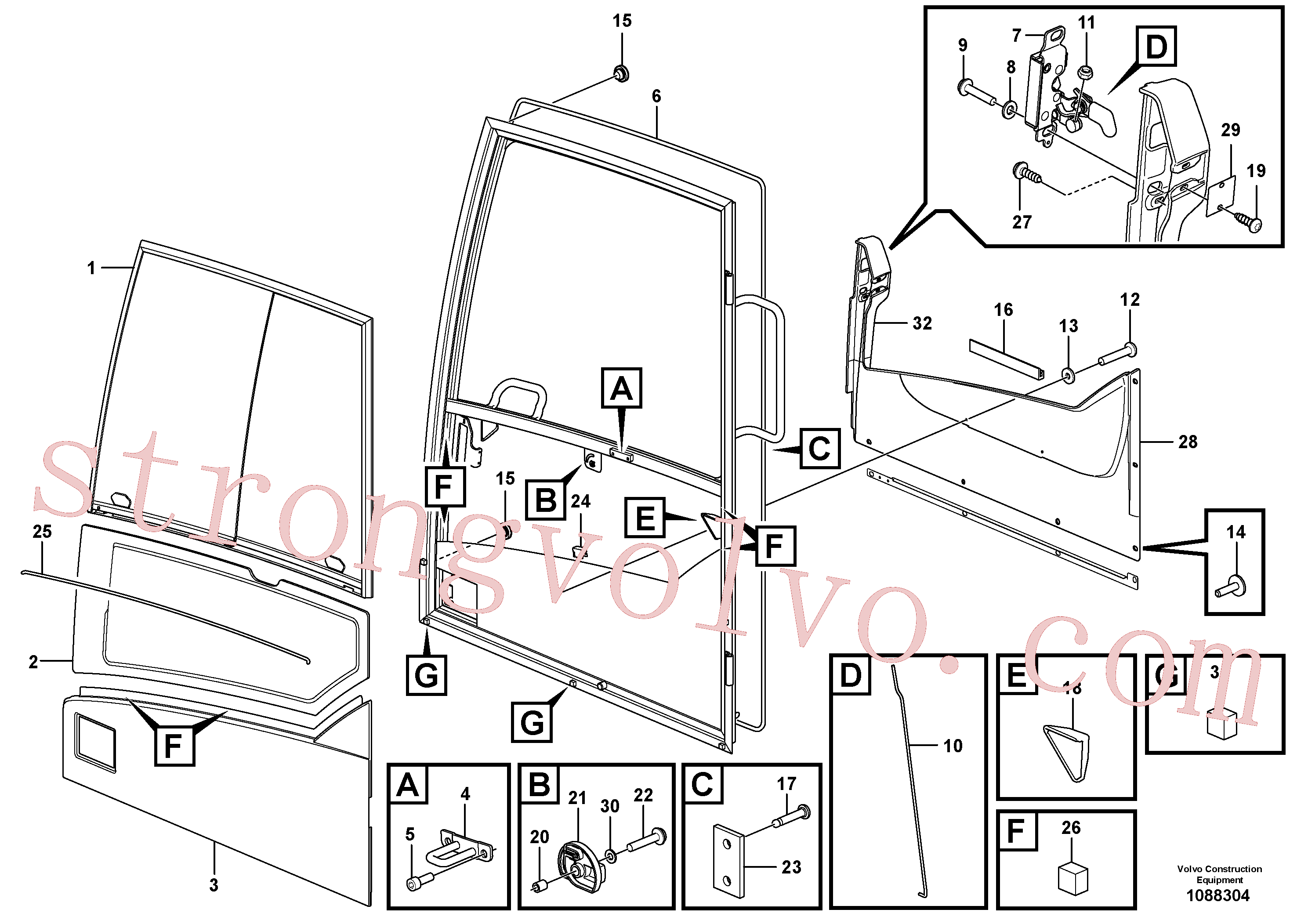 VOE994877 Volvo Porta, cabina do operador(1088304 Montagem)