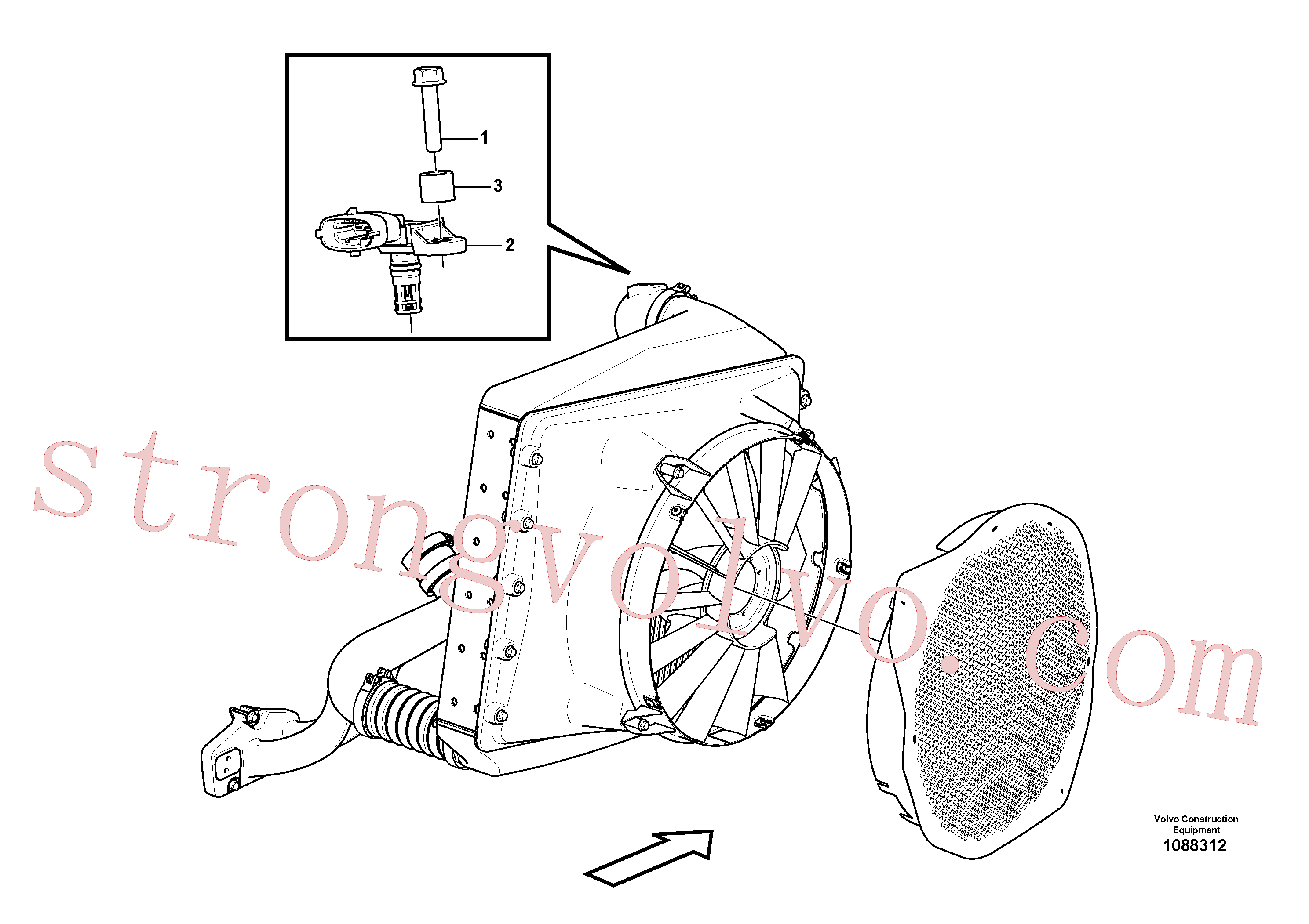 VOE930416 Volvo Arrefecedor de ar comprimido, tubagem(1088312 Montagem)