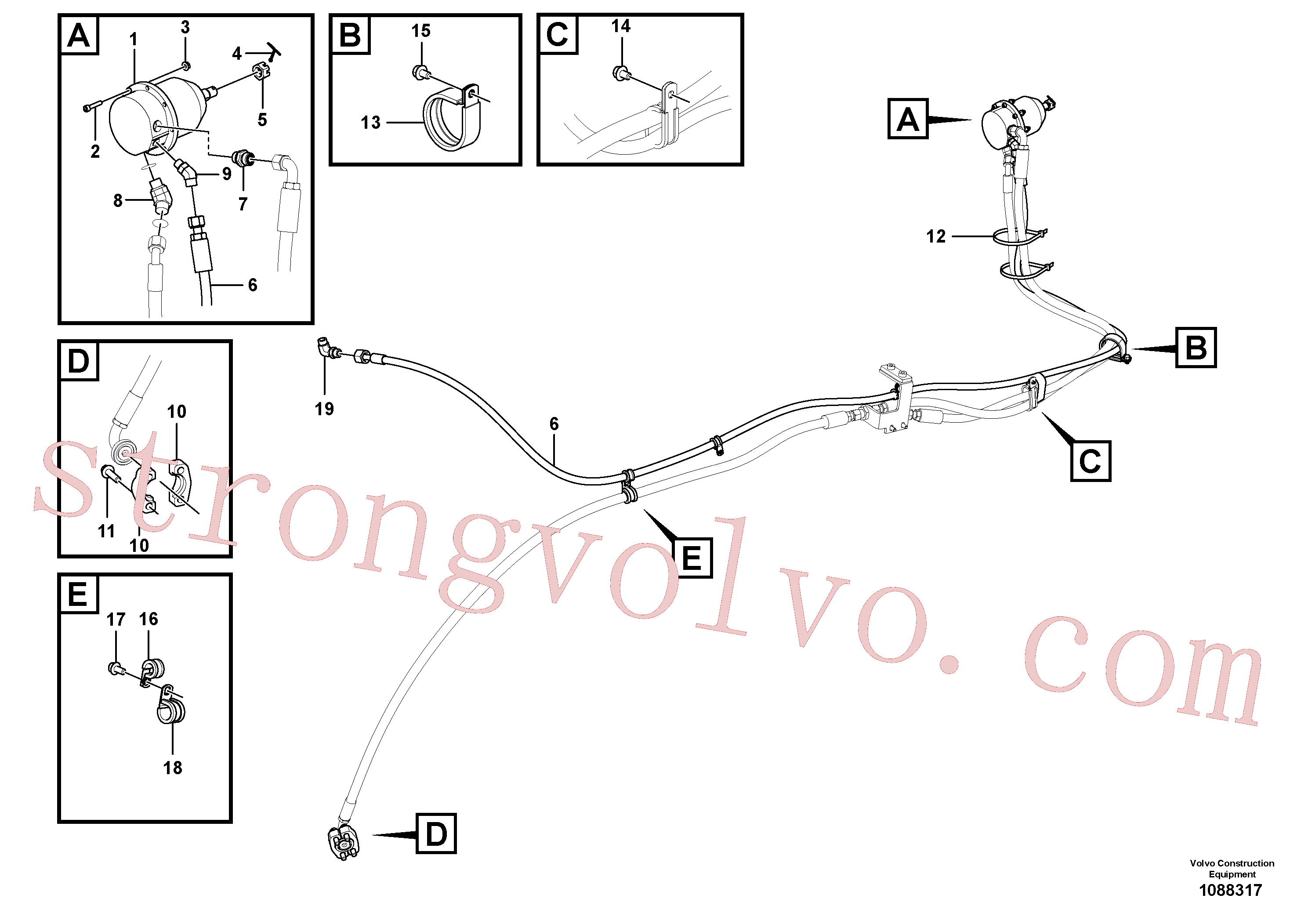 VOE11707895 Volvo Motor hidráulico(1088317 Montagem)