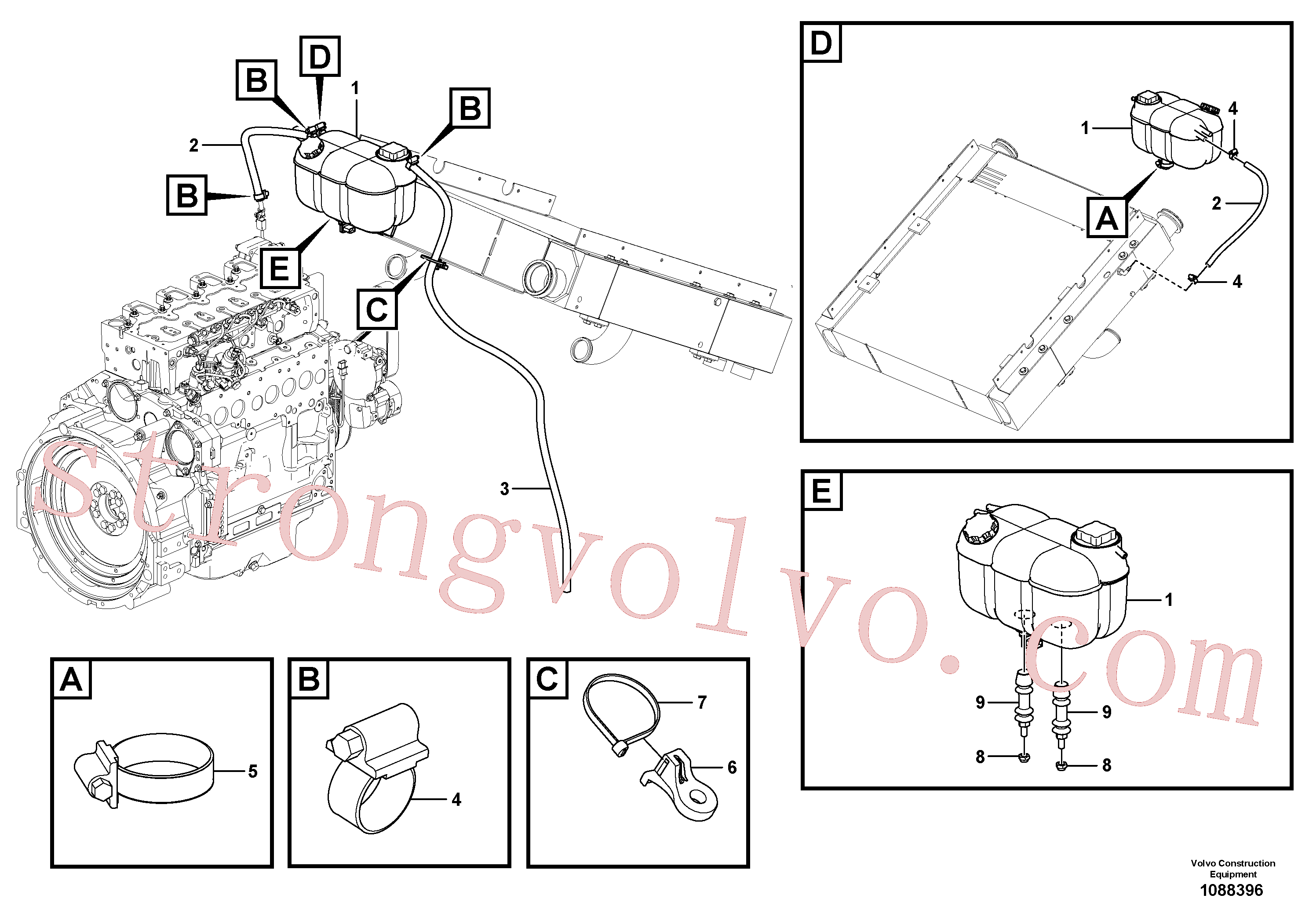 VOE983313 Volvo Tanque de expansão com acessórios(1088396 Montagem)