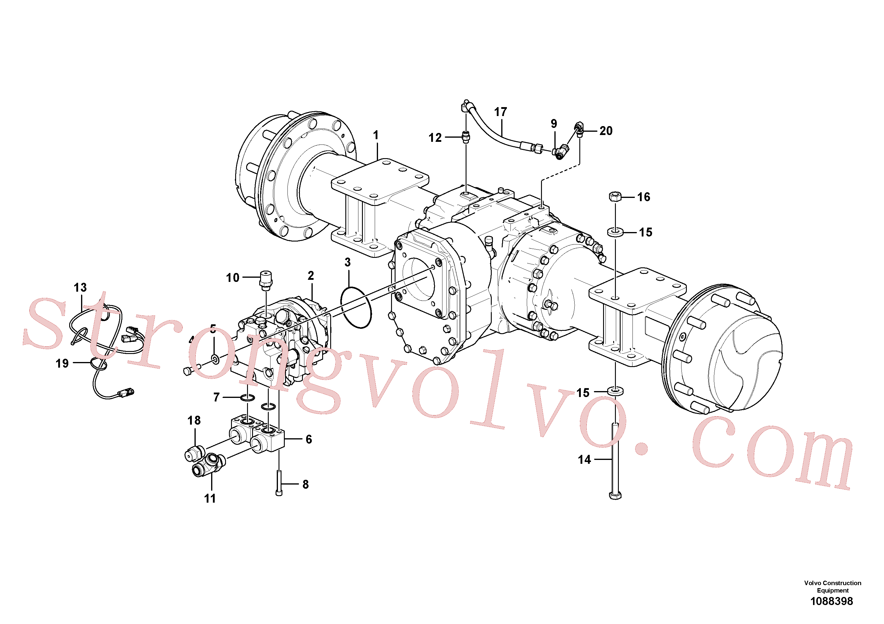 VOE12784028 Volvo Instalação do eixo(1088398 Montagem)