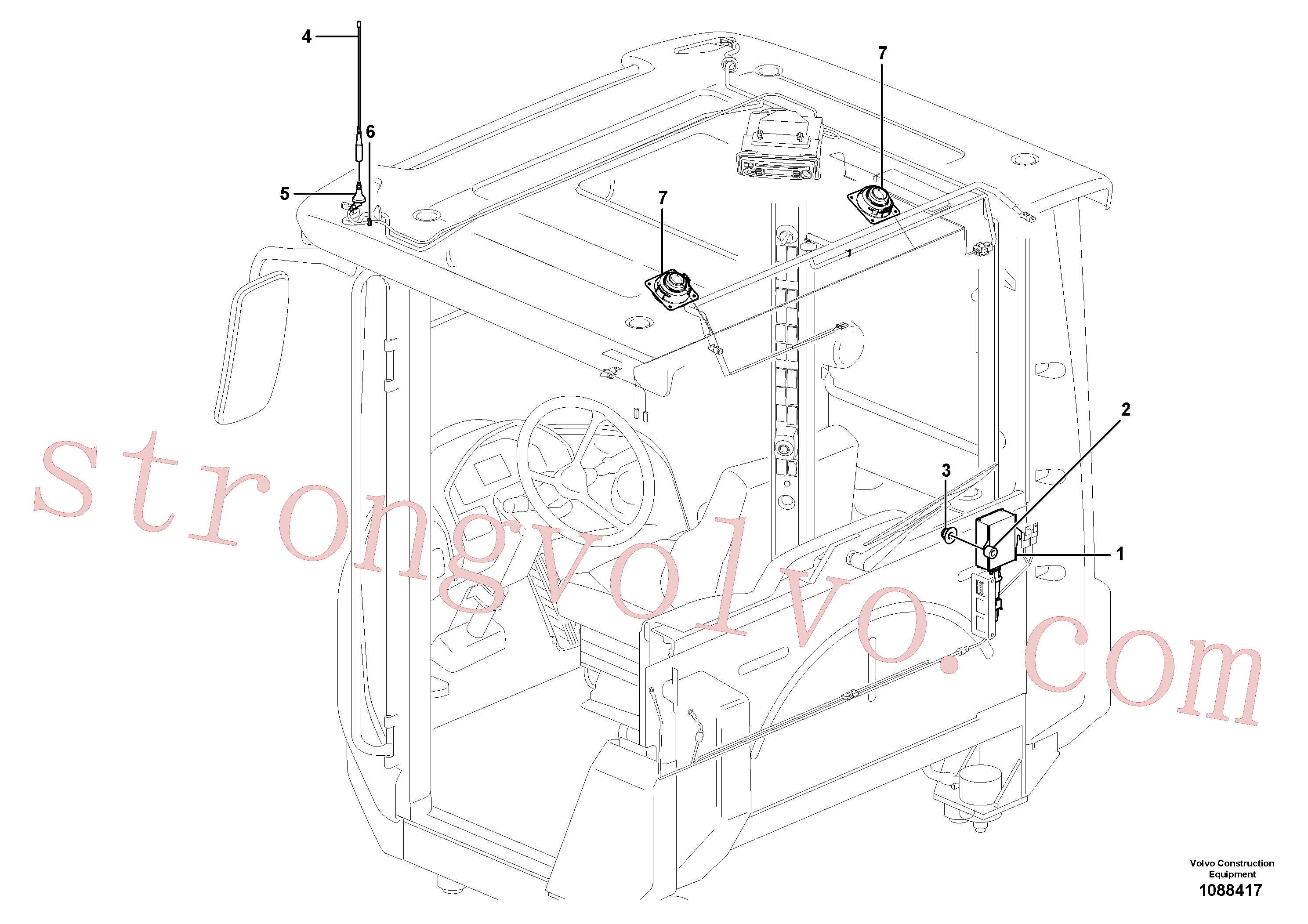 VOE941263 Volvo Conversor de tensão e cablagem para o rádio(1088417 Montagem)