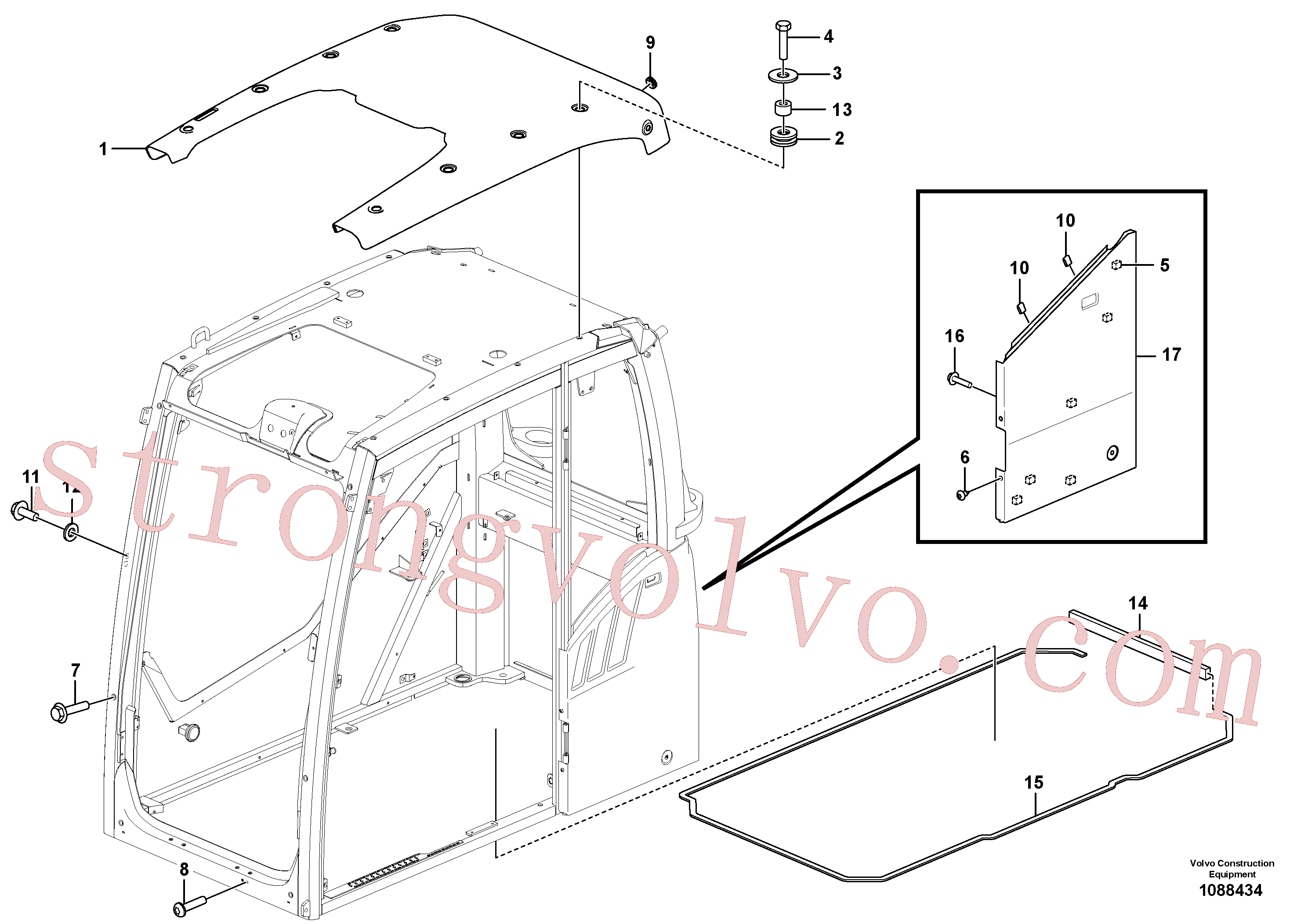 VOE994785 Volvo Cabina: estrutura / tejadilho(1088434 Montagem)