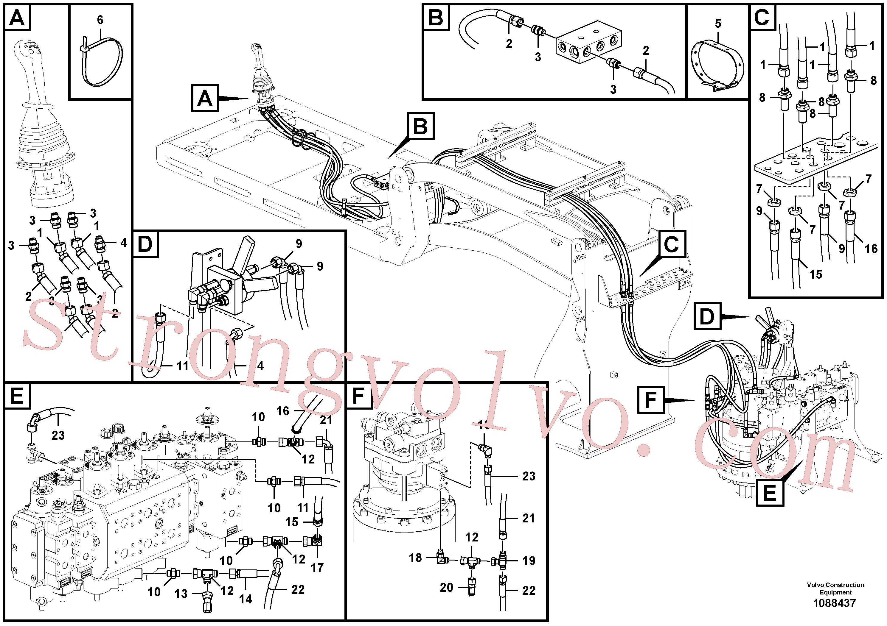 VOE14535707 Volvo Joystick do servo-sistema, cabina elevatória(1088437 Montagem)