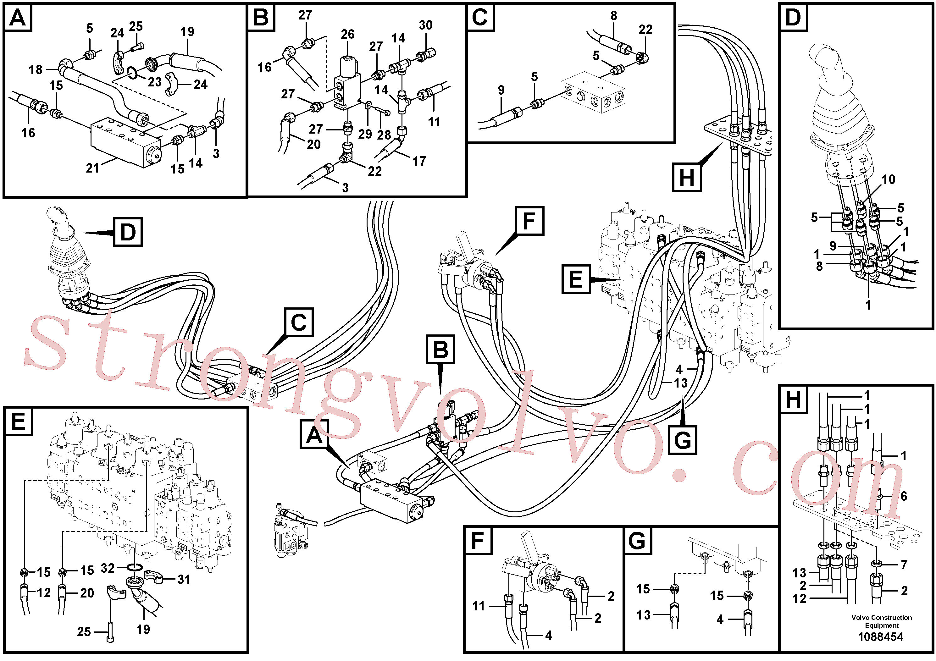 VOE14373061 Volvo Joystick do servo-sistema, cabina elevatória(1088454 Montagem)