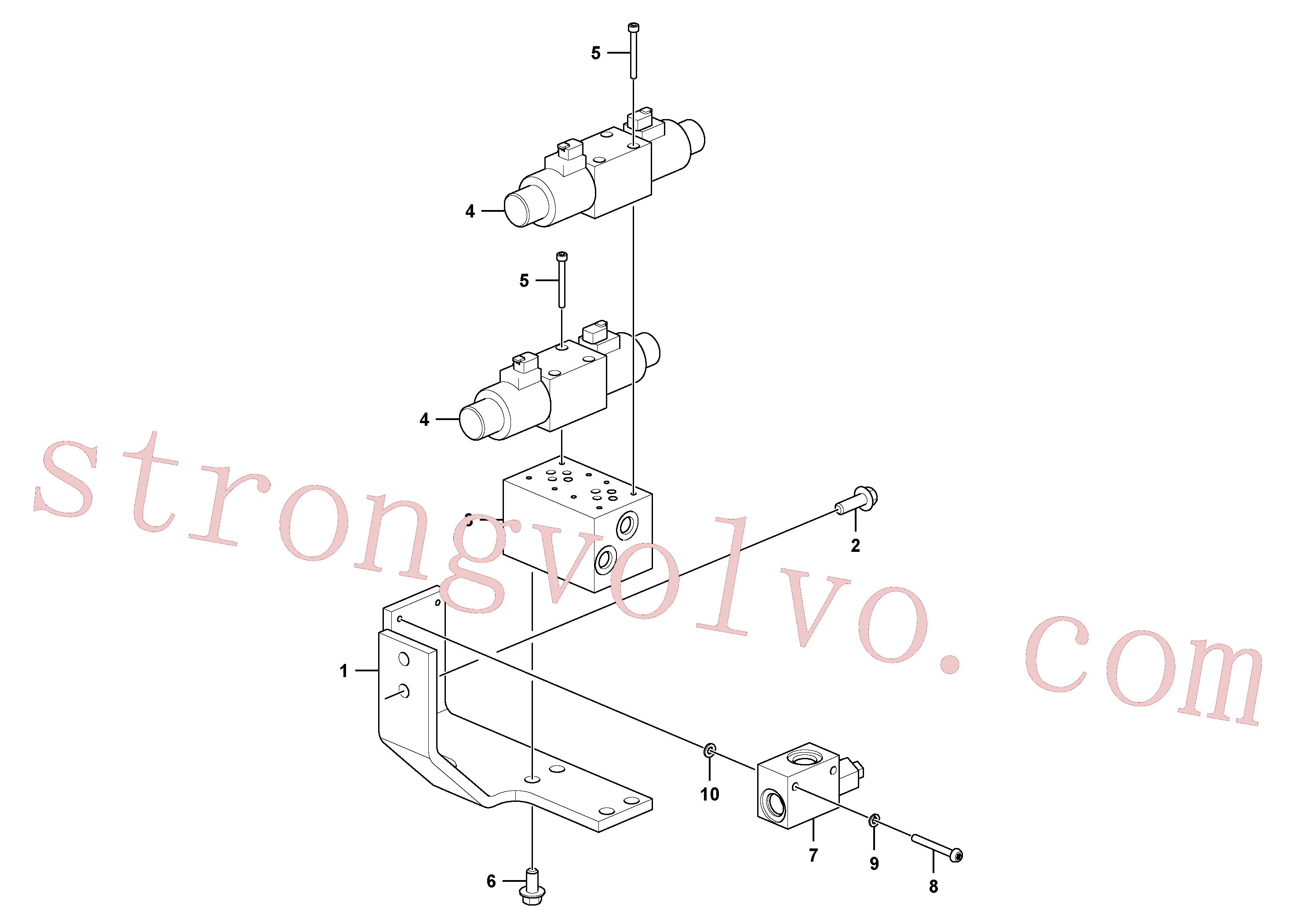 VOE14593521 Volvo Sistema servomotor, válvula de comando para válvula solenóide(1088466 Montagem)