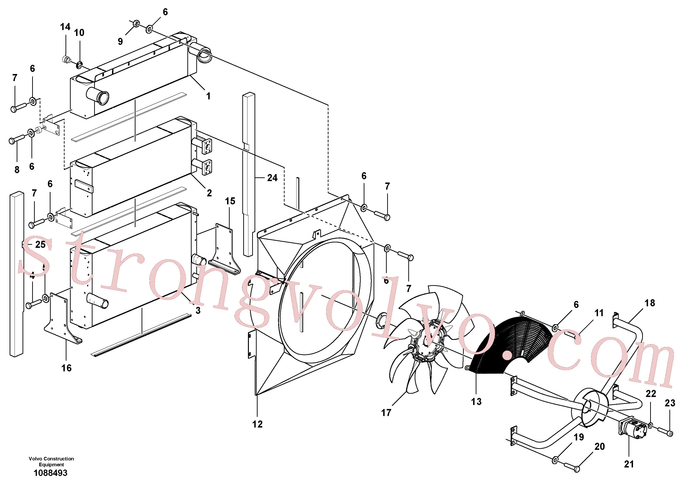 VOE14388605 Volvo Radiador(1088493 Montagem)
