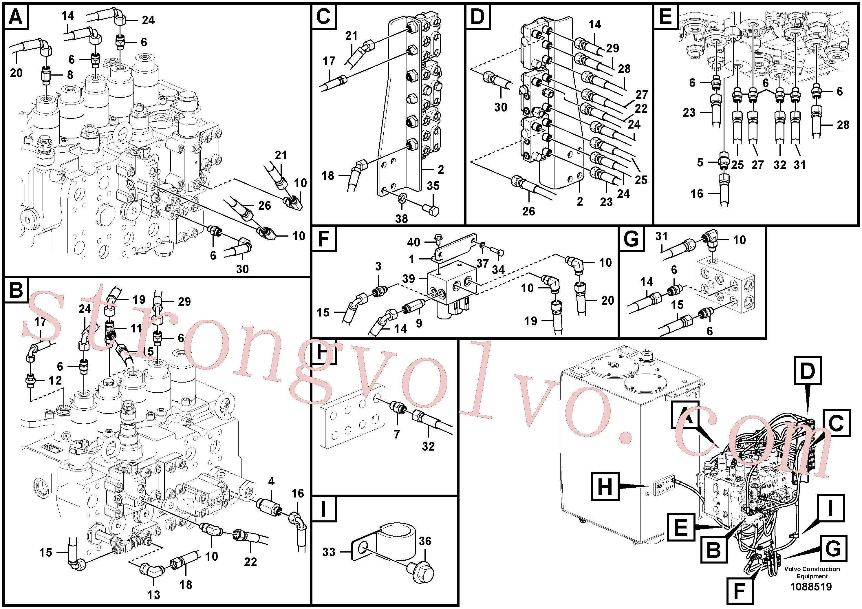 Atacado VOE936875 Mangueira completa Volvo escavadeira