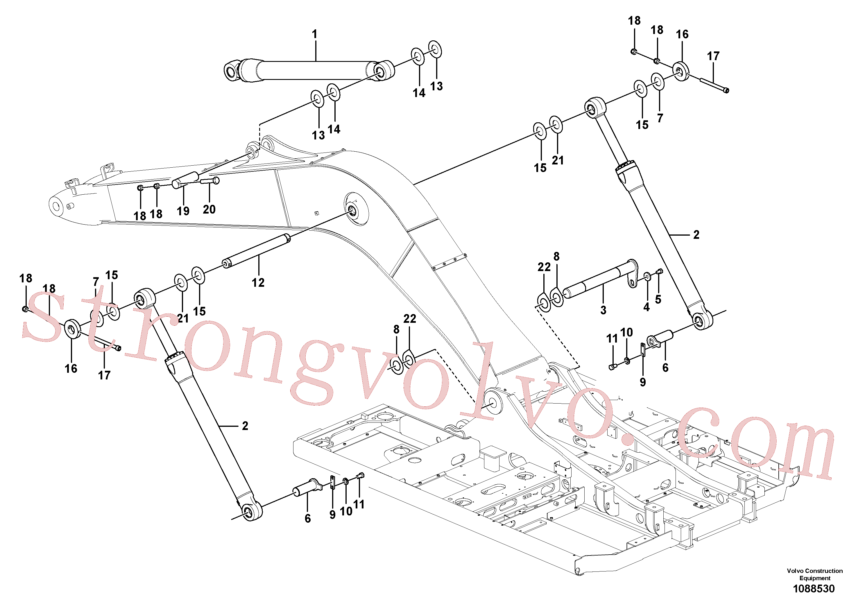 VOE14695968 Volvo Tirantes para a lança(1088530 Montagem)