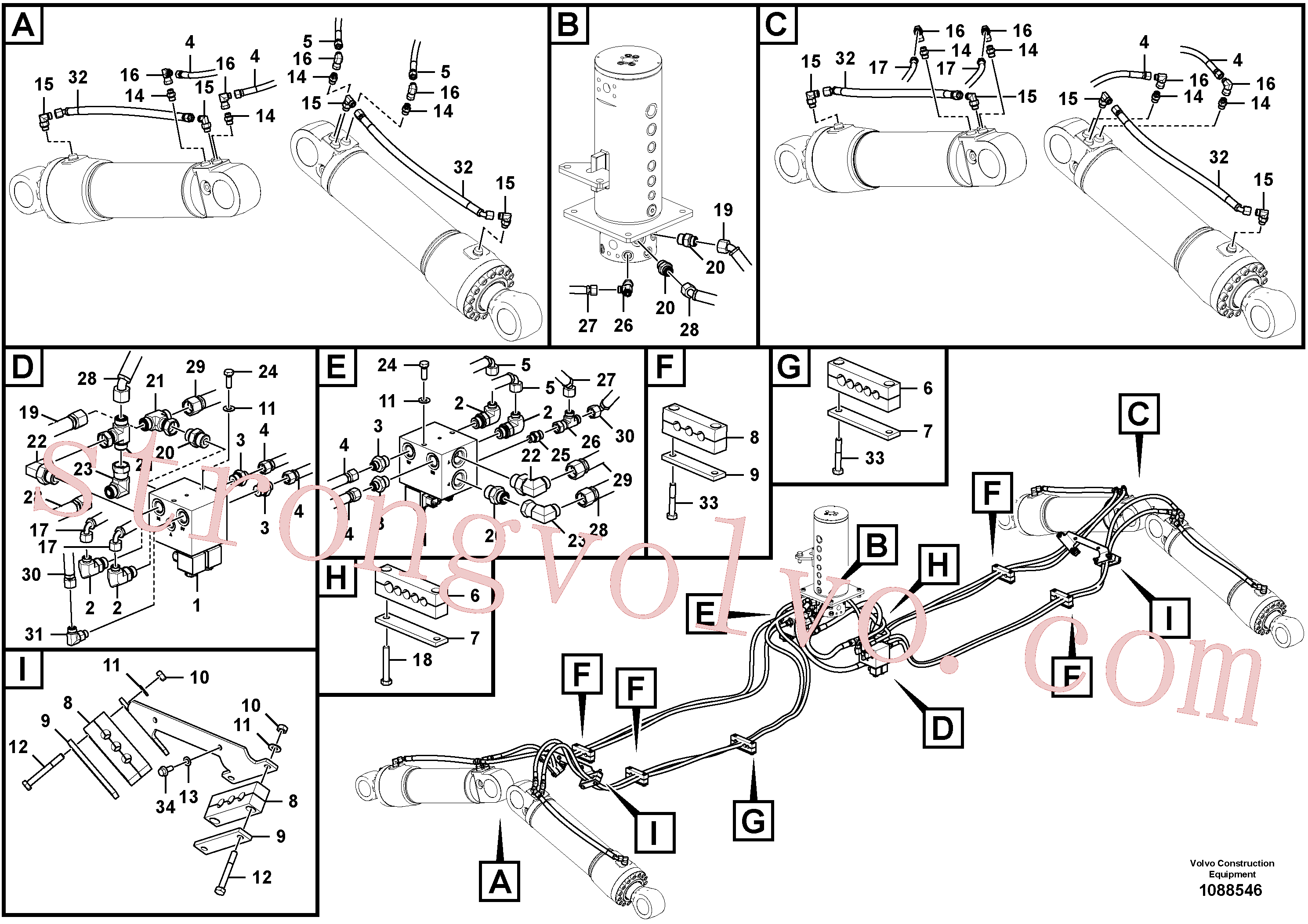 VOE937774 Volvo Hidráulica de serviço, extensor dianteiro e traseiro(1088546 Montagem)