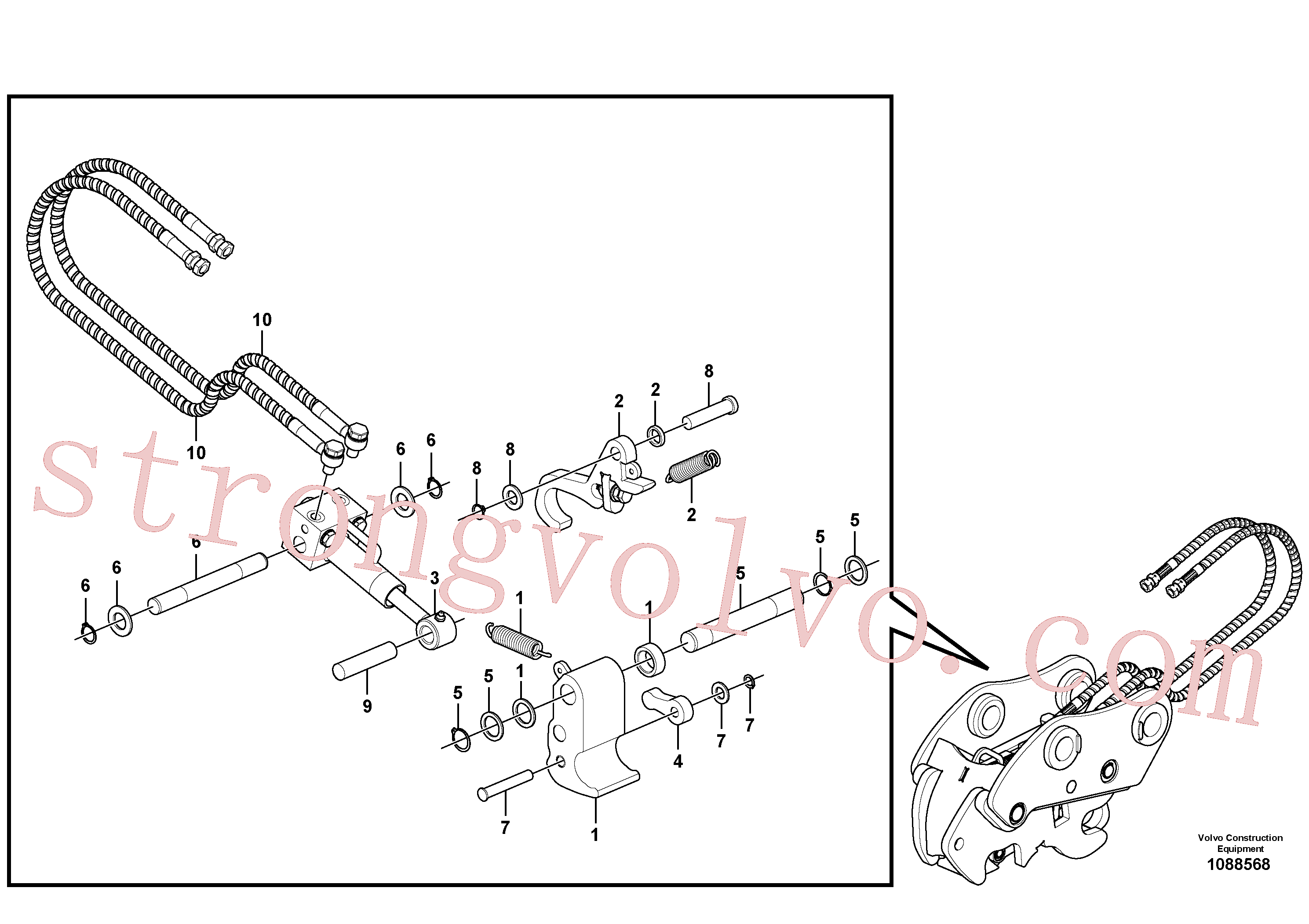 VOE17464303 Fixação fechadura Volvo escavadeira